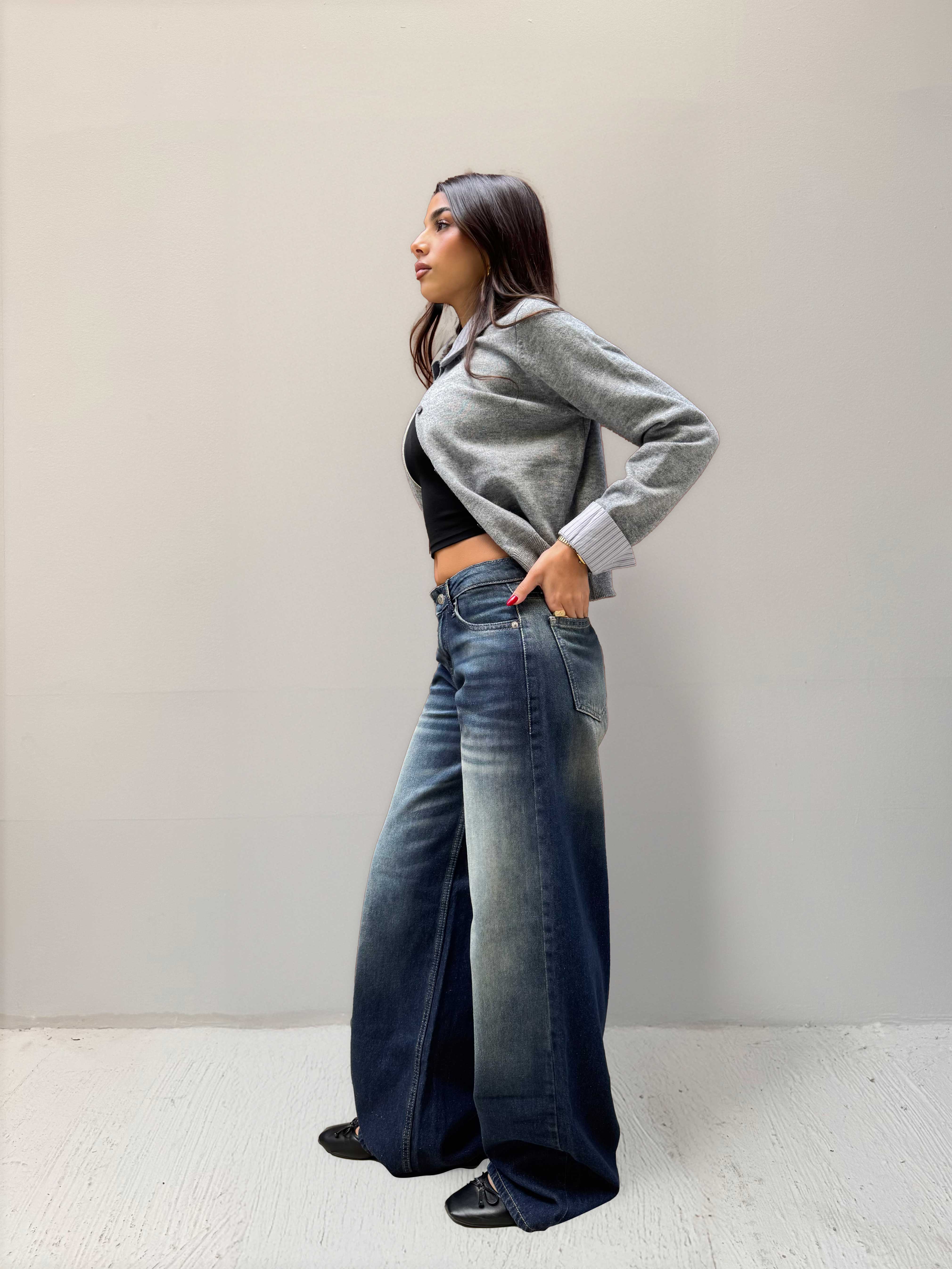 Baggy Low Waist Faded Vintage Blue Jeans