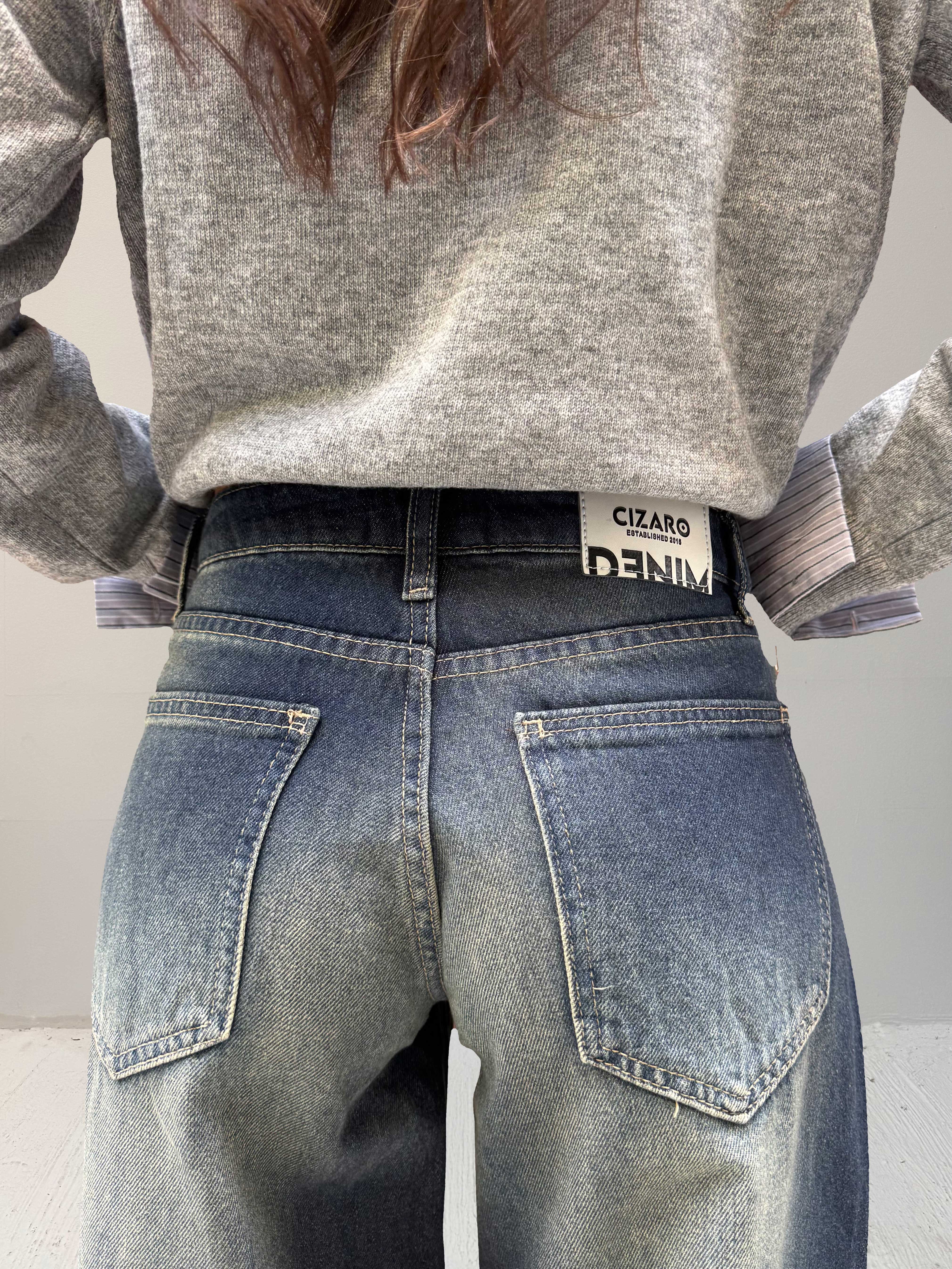 Baggy Low Waist Faded Vintage Blue Jeans