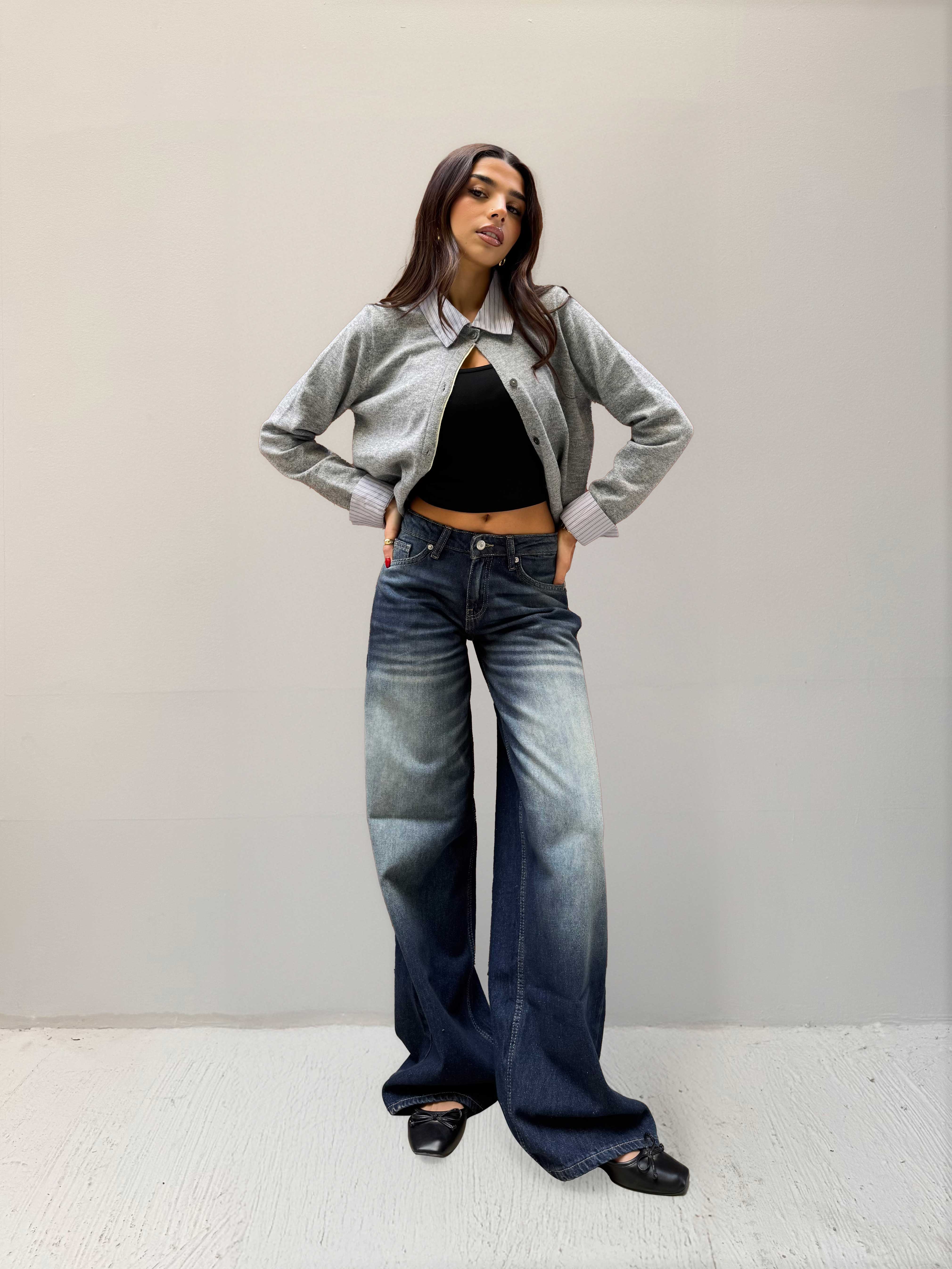 Baggy Low Waist Faded Vintage Blue Jeans