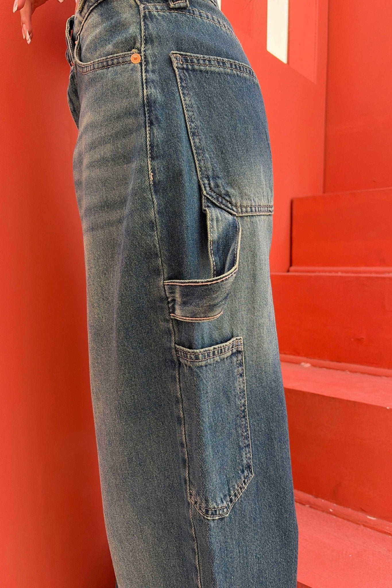 Carpenter – Mid Rise Mid Vintage Green Jeans carpenter CIZARO - Cizaro Jeans