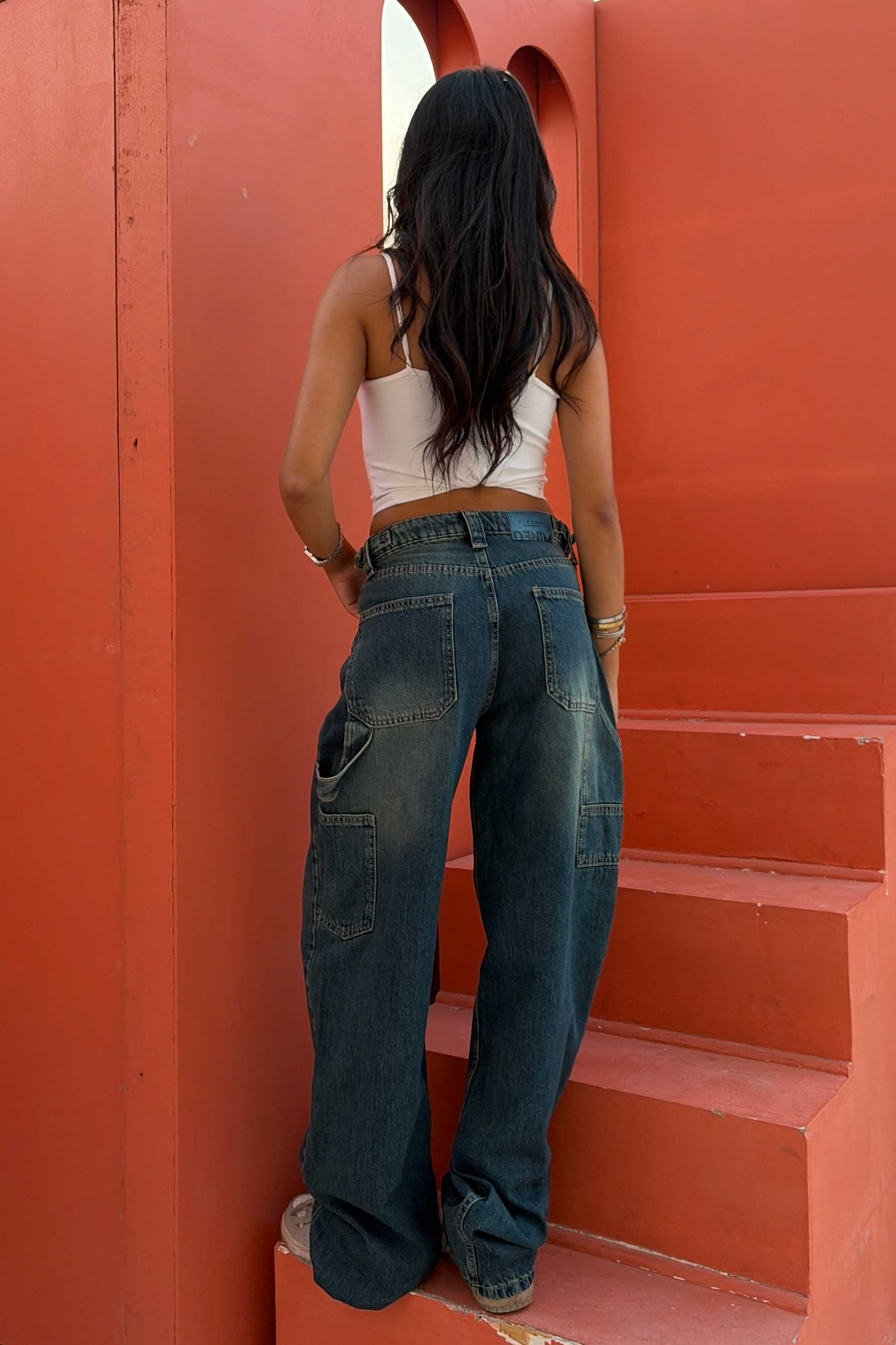 Carpenter – Mid Rise Mid Vintage Green Jeans carpenter CIZARO - Cizaro Jeans