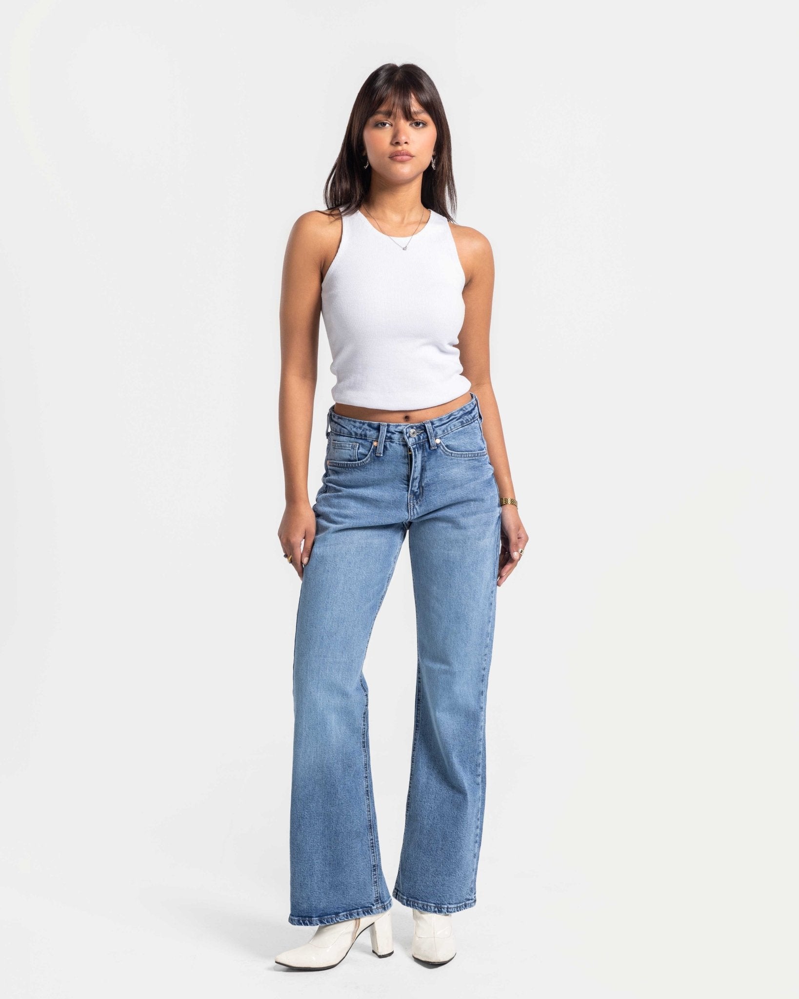 Boot Cut - Light Blue Jeans Flare CIZARO - Cizaro Jeans