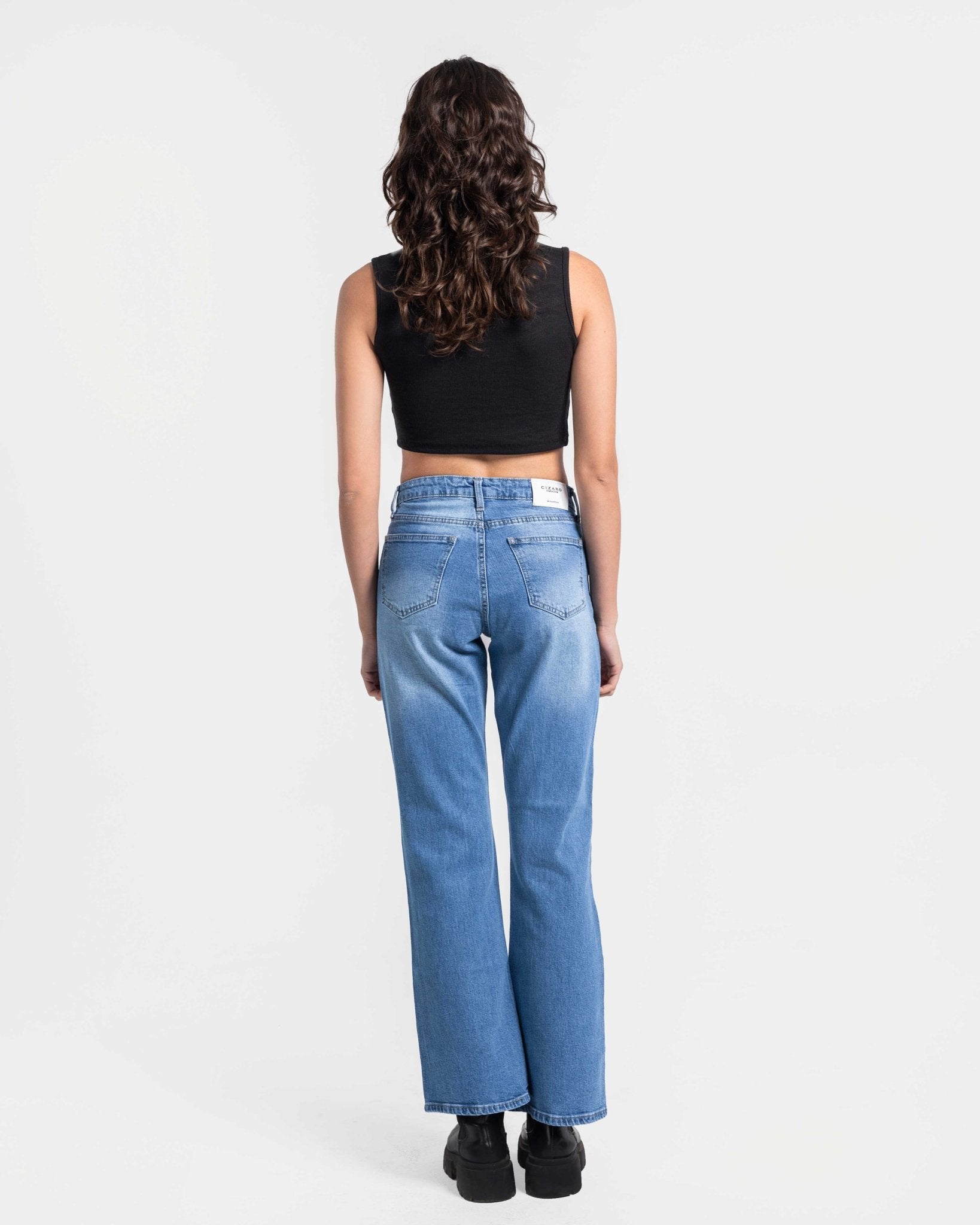 Boot Cut - Medium Blue Jeans Flare CIZARO - Cizaro Jeans