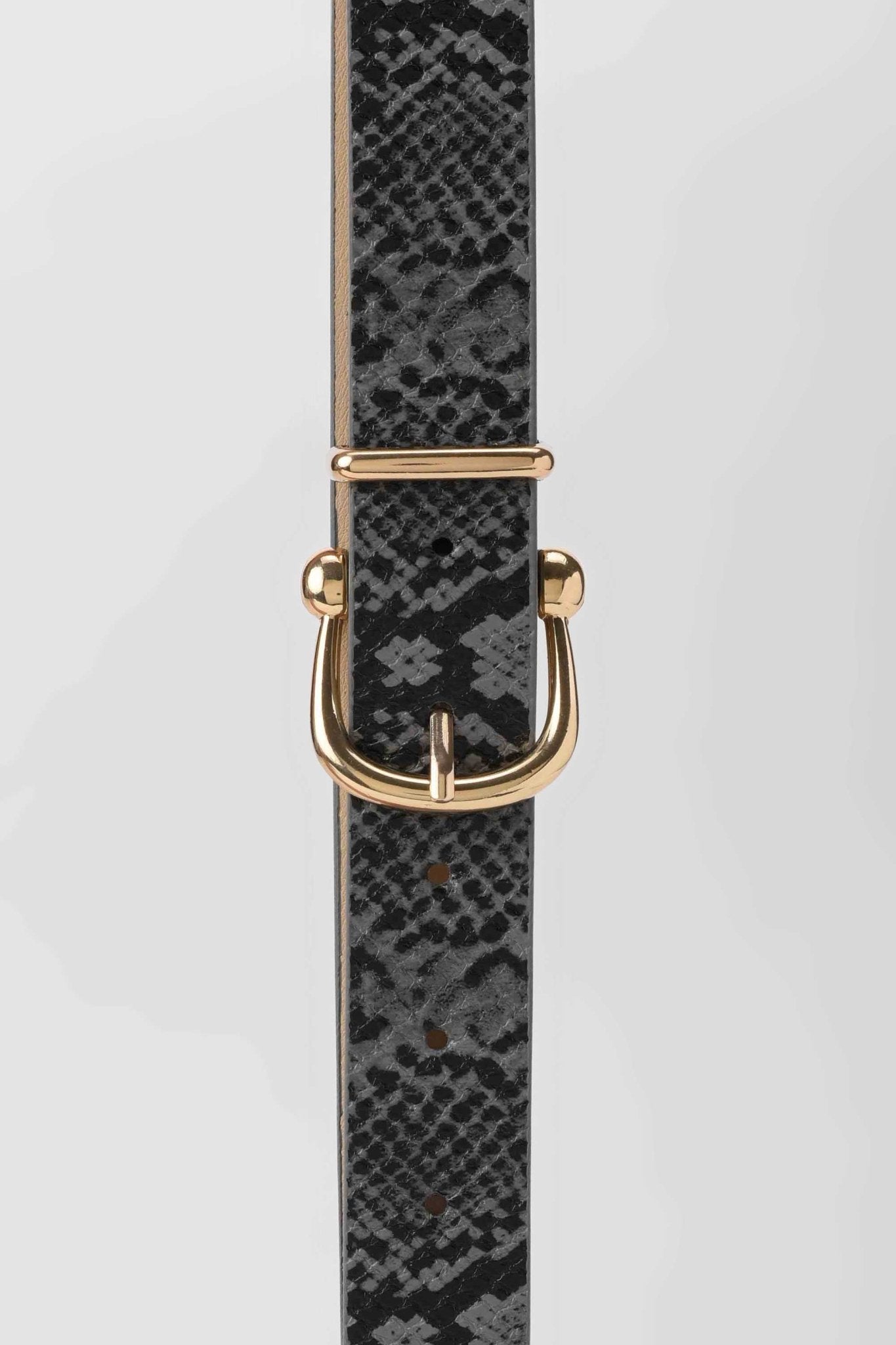 Belt | The Wild Touch Belt – Snake Print Faux Leather Medium with Gold Detail Belt - Acc CZBELT - Cizaro Jeans
