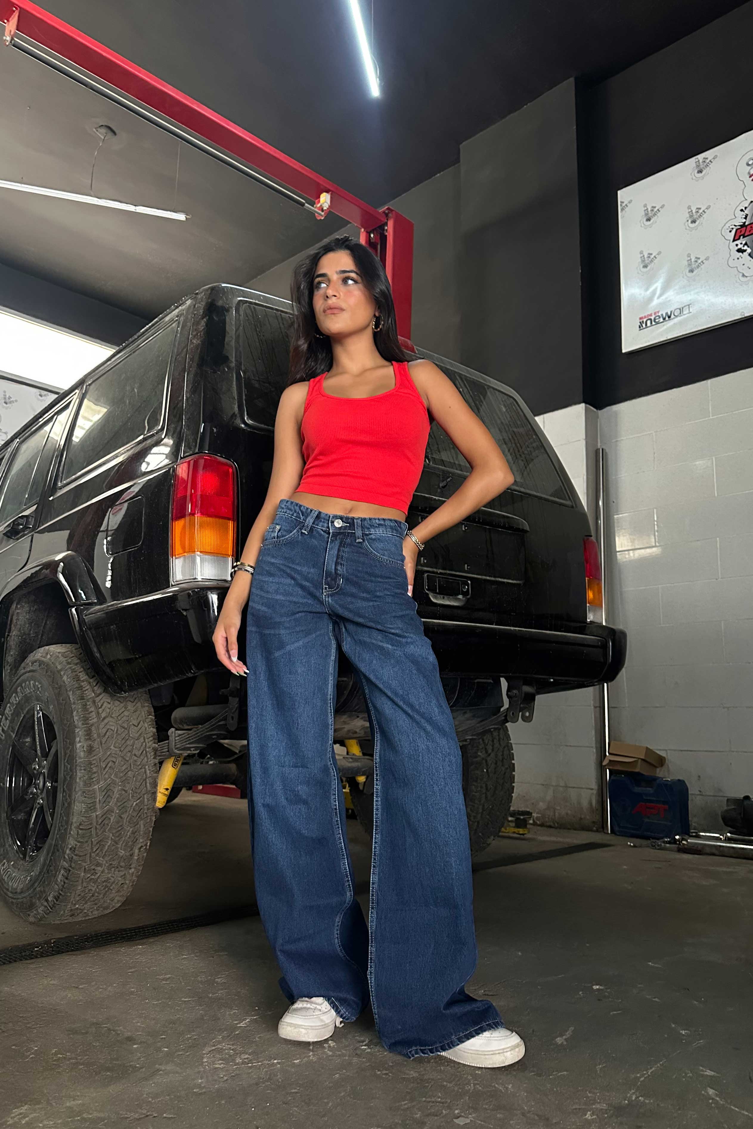 Baggy - Mid Rise Navy Blue Jeans