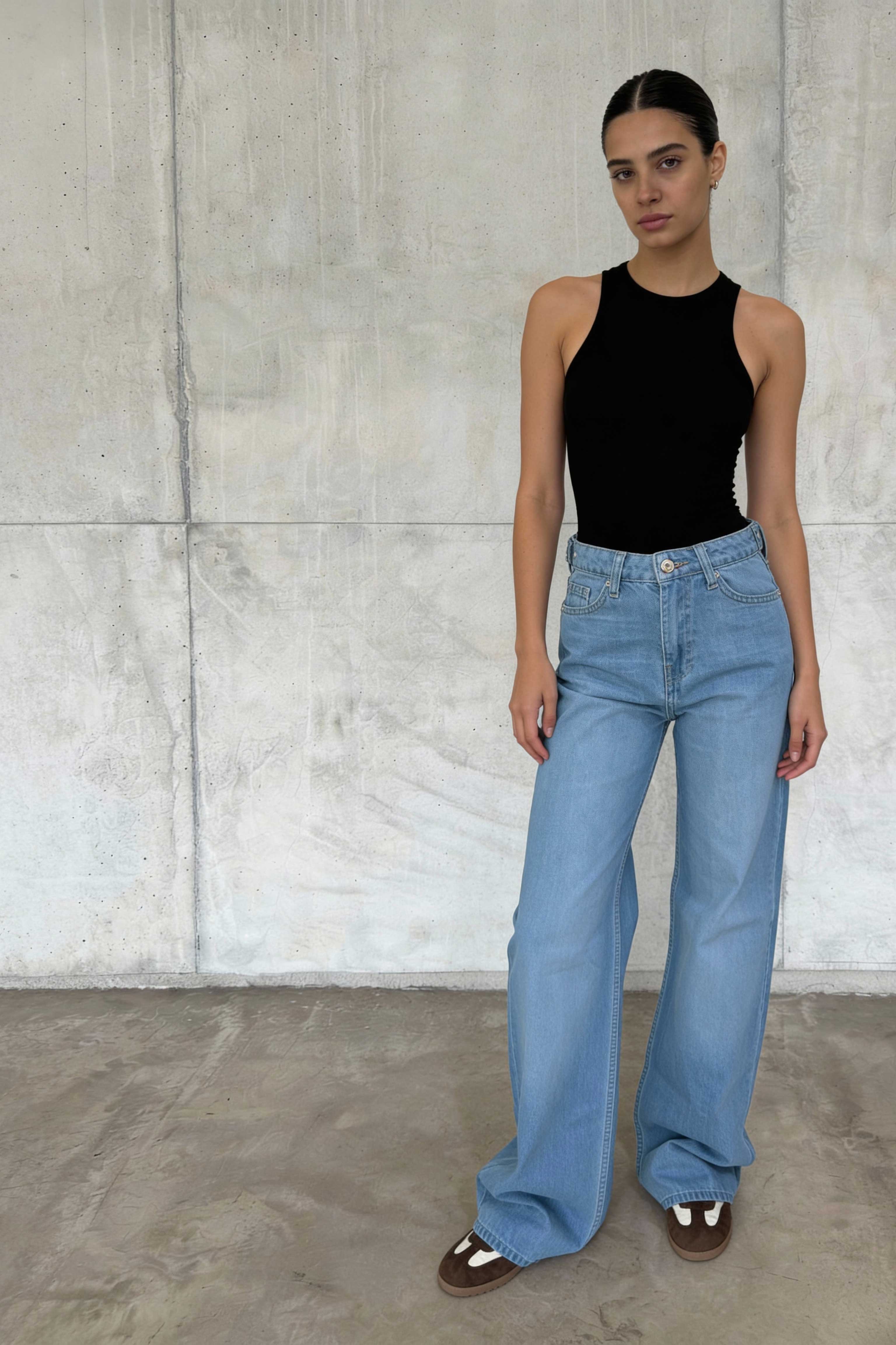 Baggy High Waist - Flex Waist Bright Blue Jeans Baggy CIZARO - Cizaro Jeans