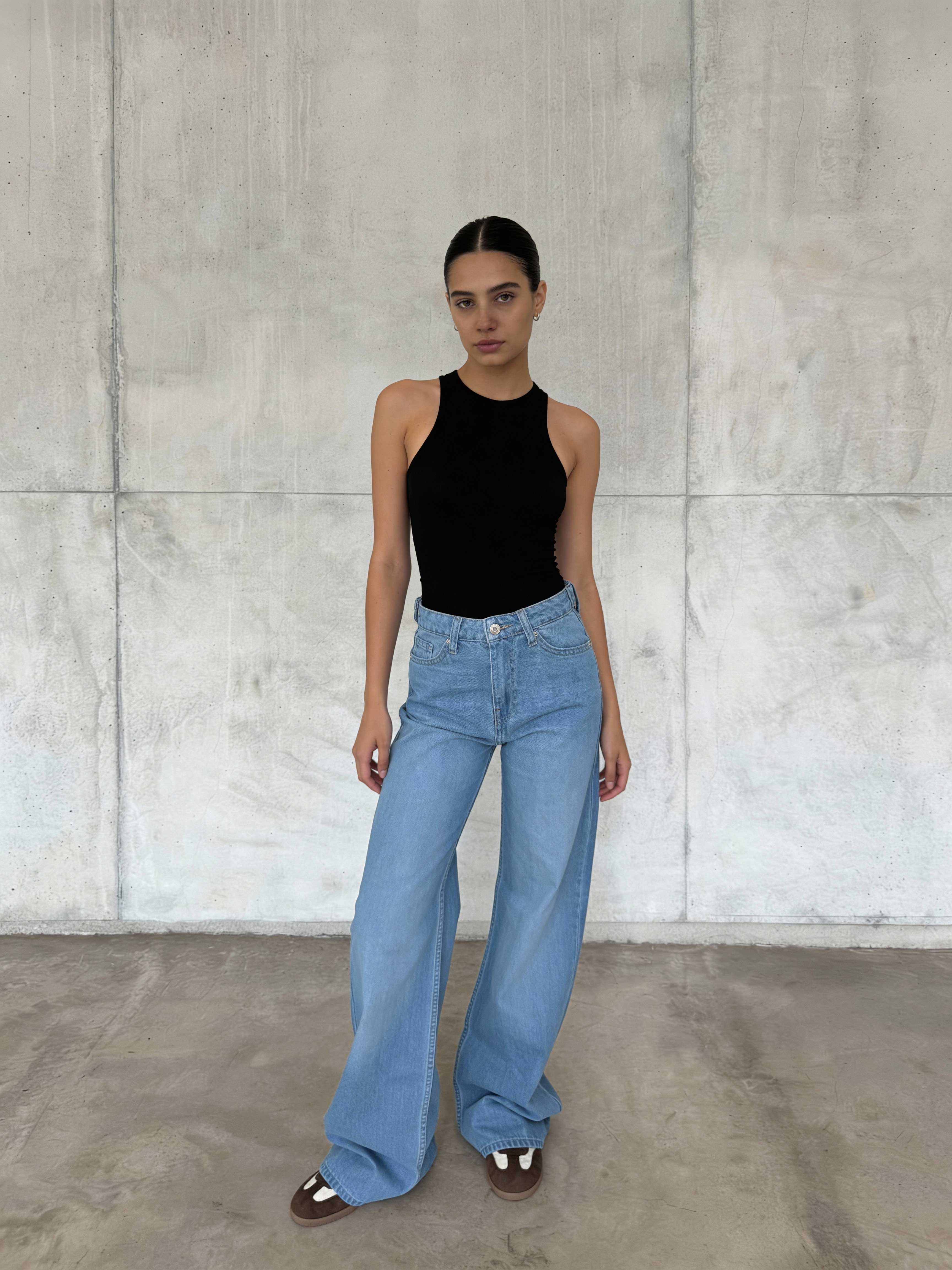 Baggy High Waist - Flex Waist Bright Blue Jeans Baggy CIZARO - Cizaro Jeans