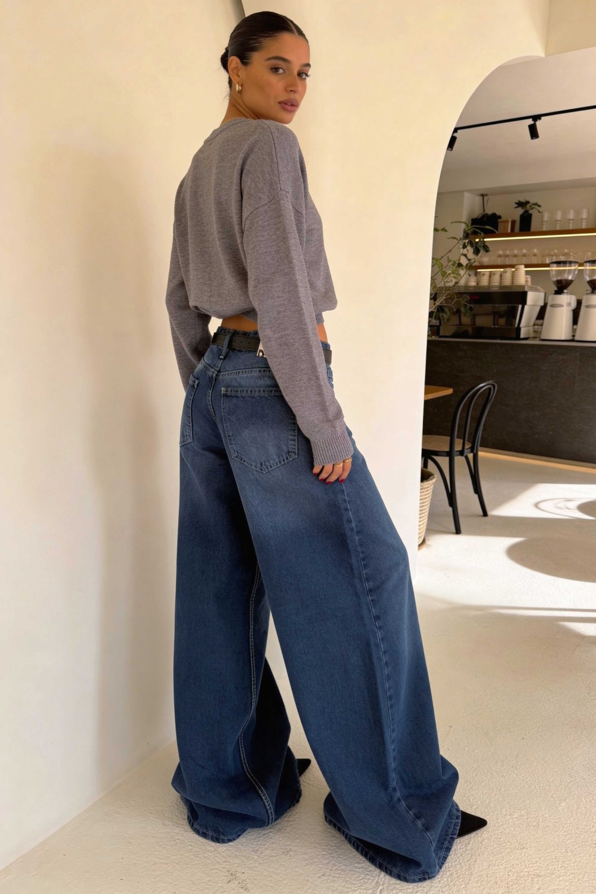 Loose Baggy – High-Waist Ocean Blue Jeans Baggy CIZARO - Cizaro Jeans