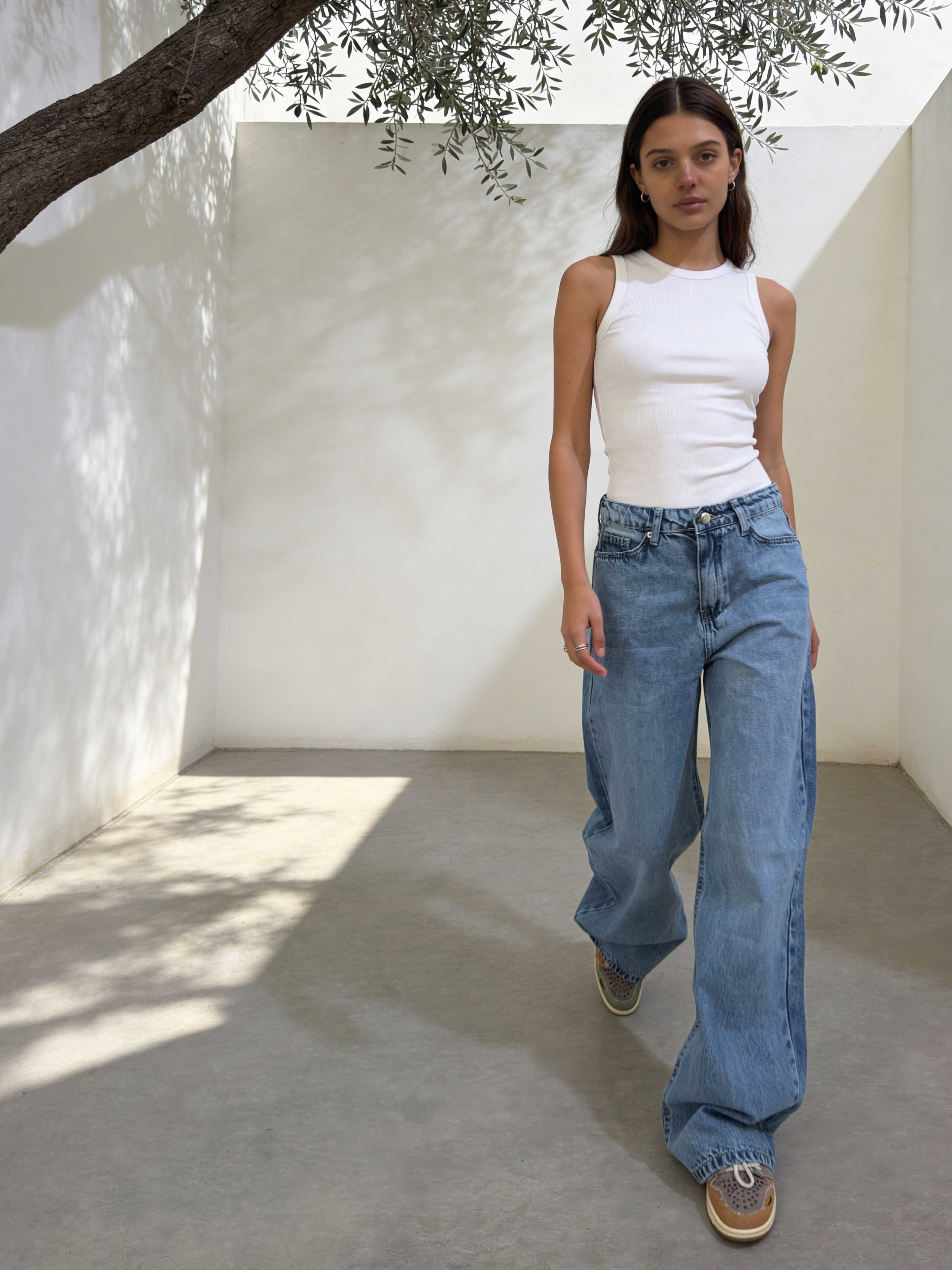 Baggy - High-Waist Marine Wash Blue Jeans Baggy CIZARO - Cizaro Jeans