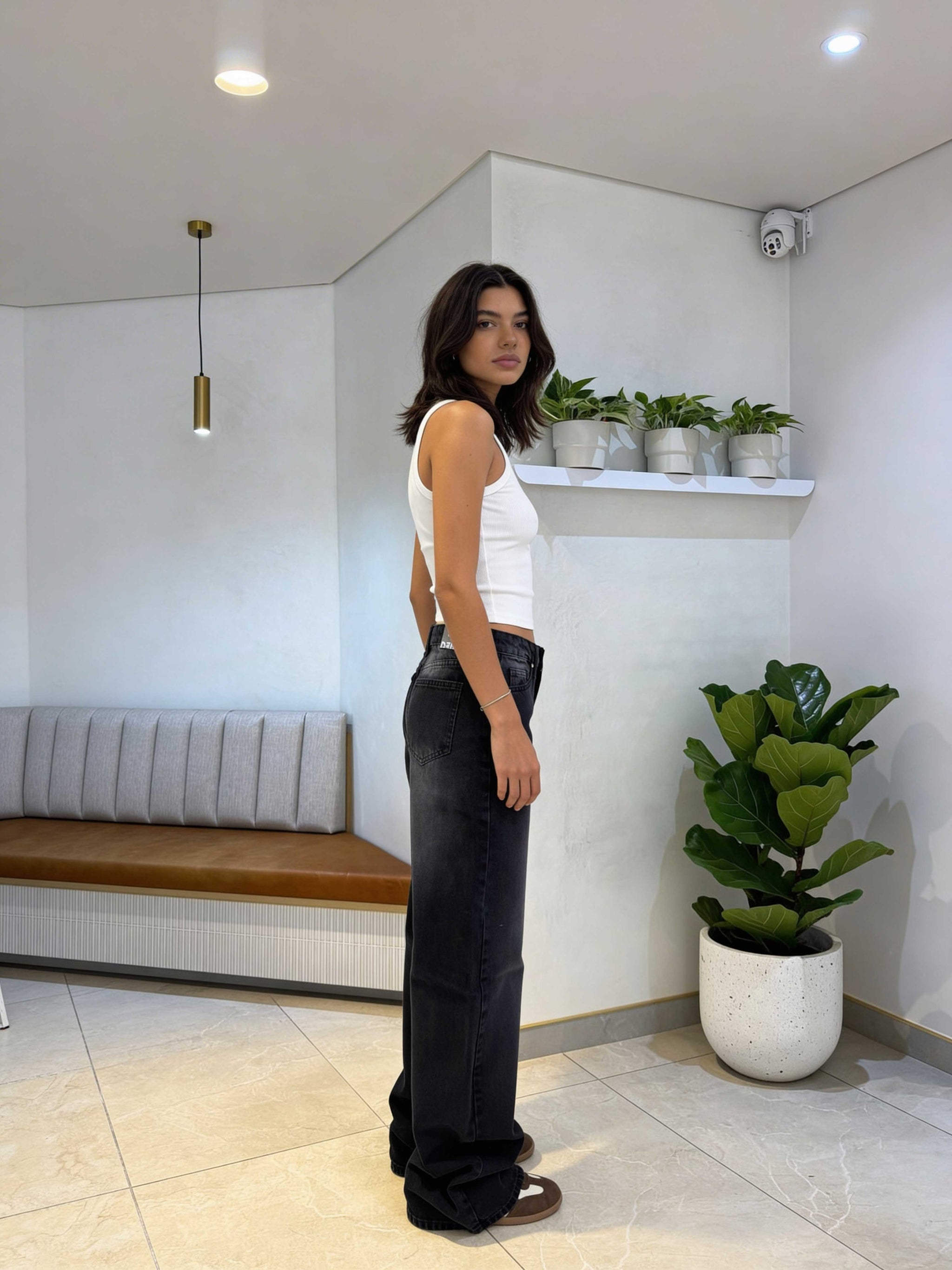 Baggy – High-Waist Washed Coal Black Jeans Baggy CIZARO - Cizaro Jeans