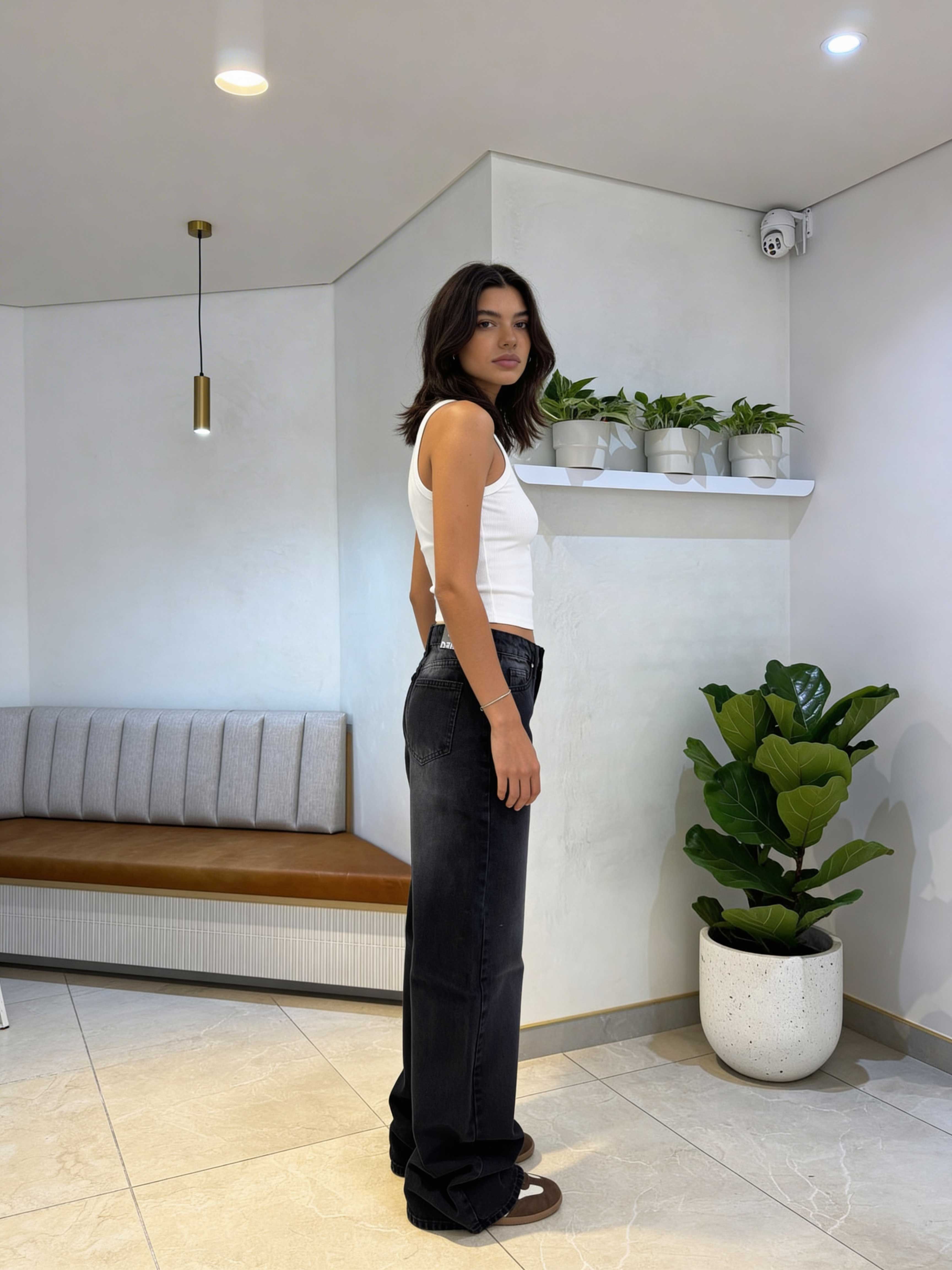 Baggy – High-Waist Washed Coal Black Jeans Baggy CIZARO - Cizaro Jeans