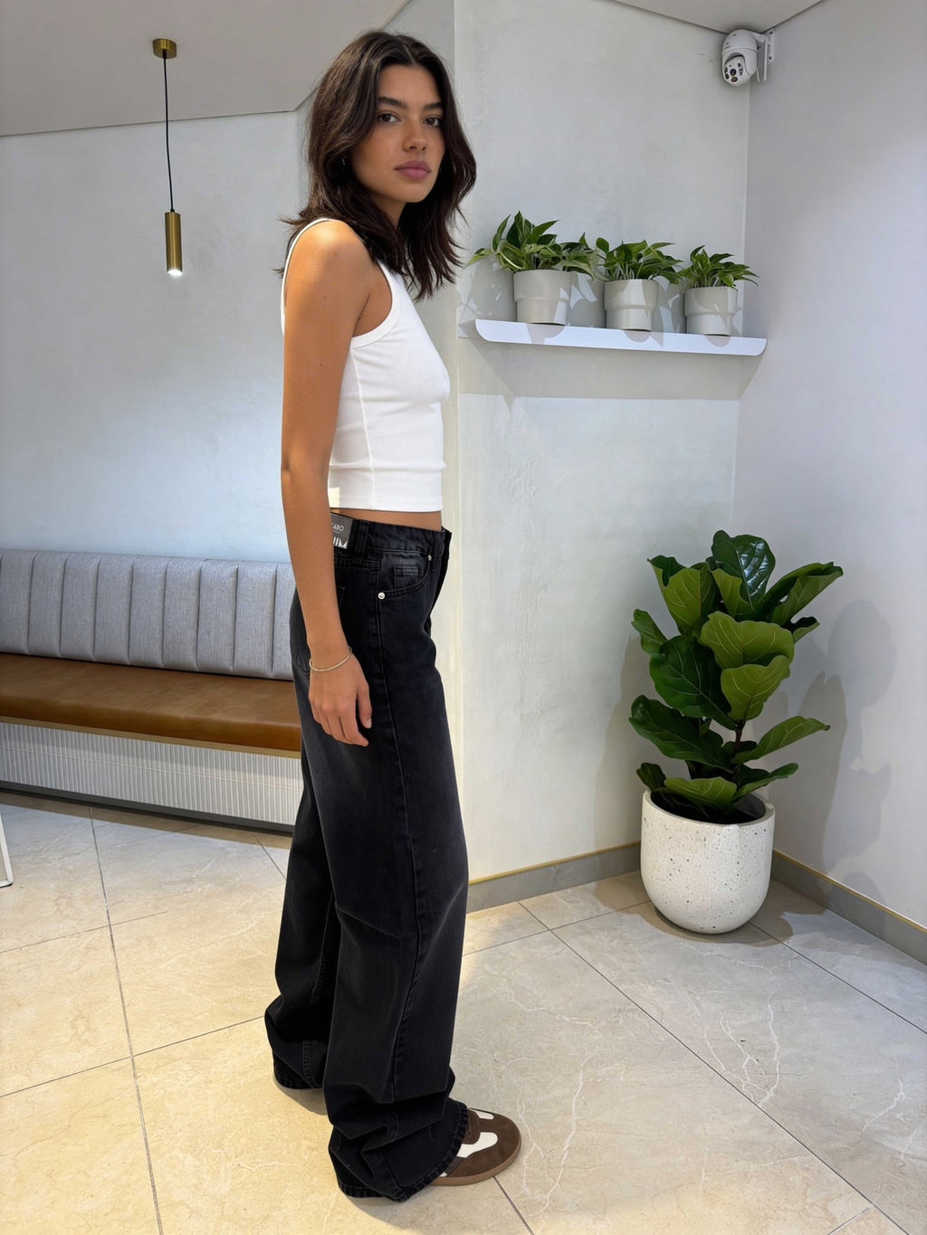 Baggy – High-Waist Washed Coal Black Jeans Baggy CIZARO - Cizaro Jeans