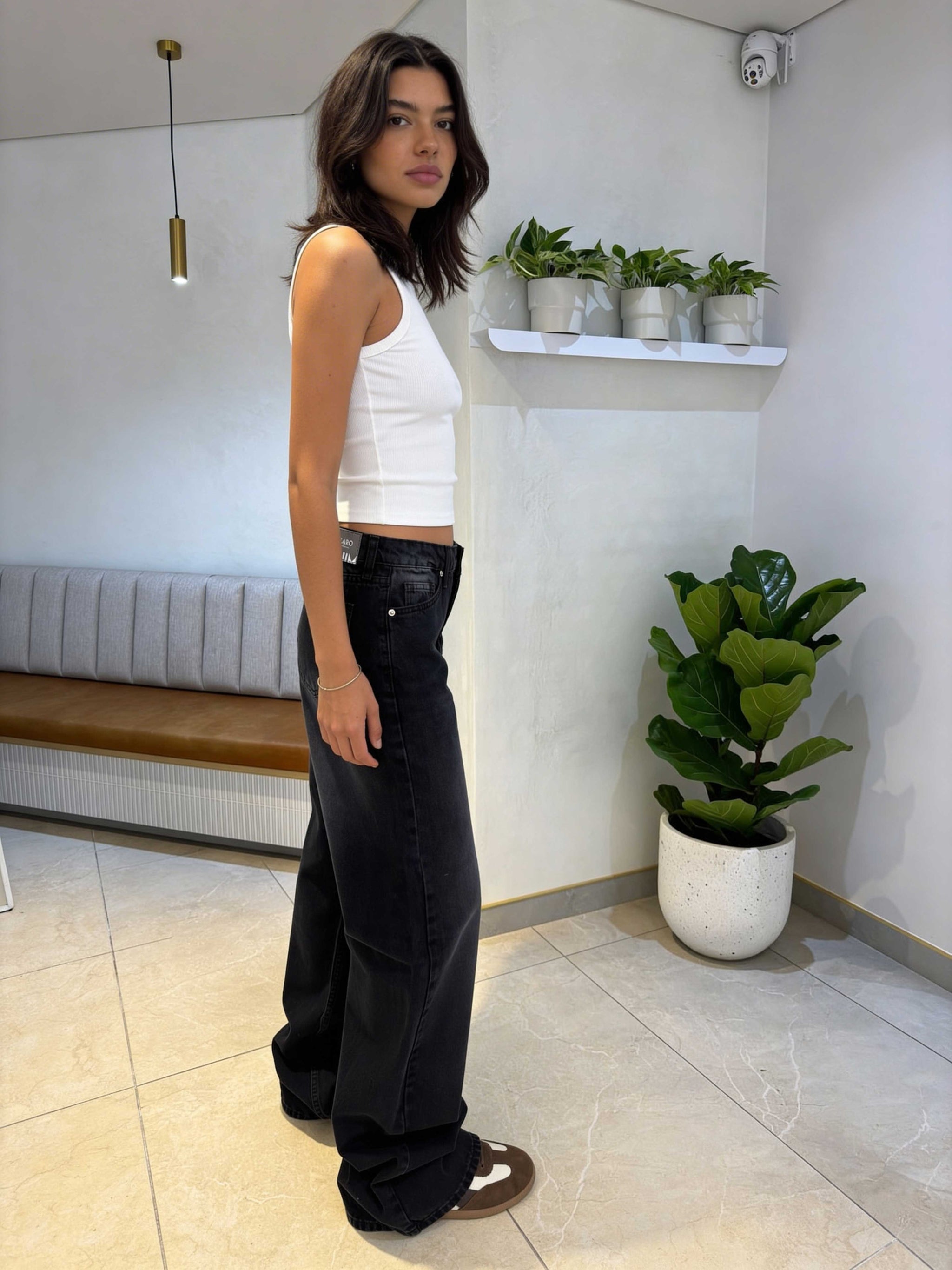 Baggy – High-Waist Washed Coal Black Jeans Baggy CIZARO - Cizaro Jeans