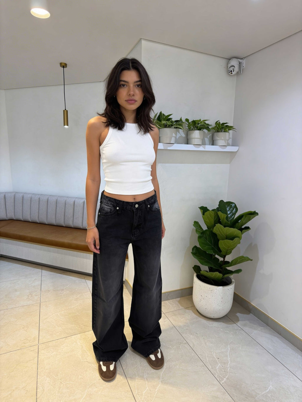 Baggy – High-Waist Washed Coal Black Jeans Baggy CIZARO - Cizaro Jeans