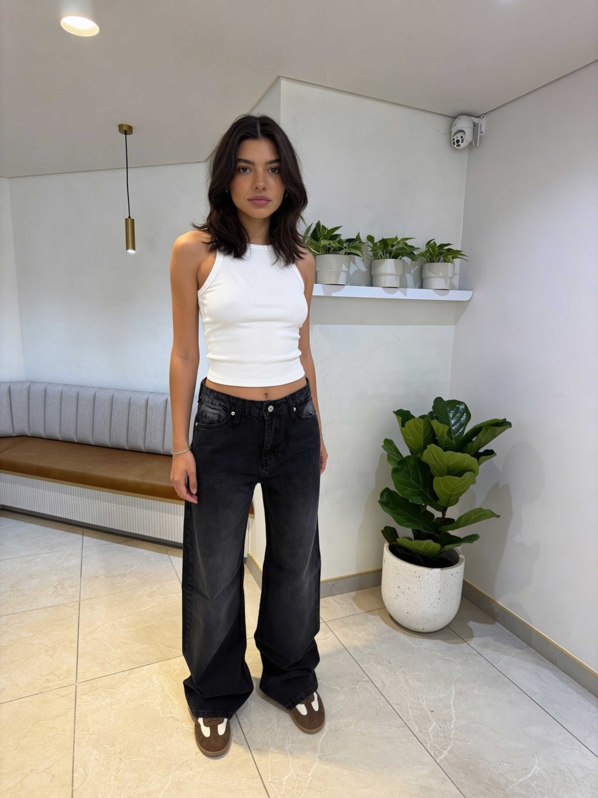Baggy – High-Waist Washed Coal Black Jeans Baggy CIZARO - Cizaro Jeans