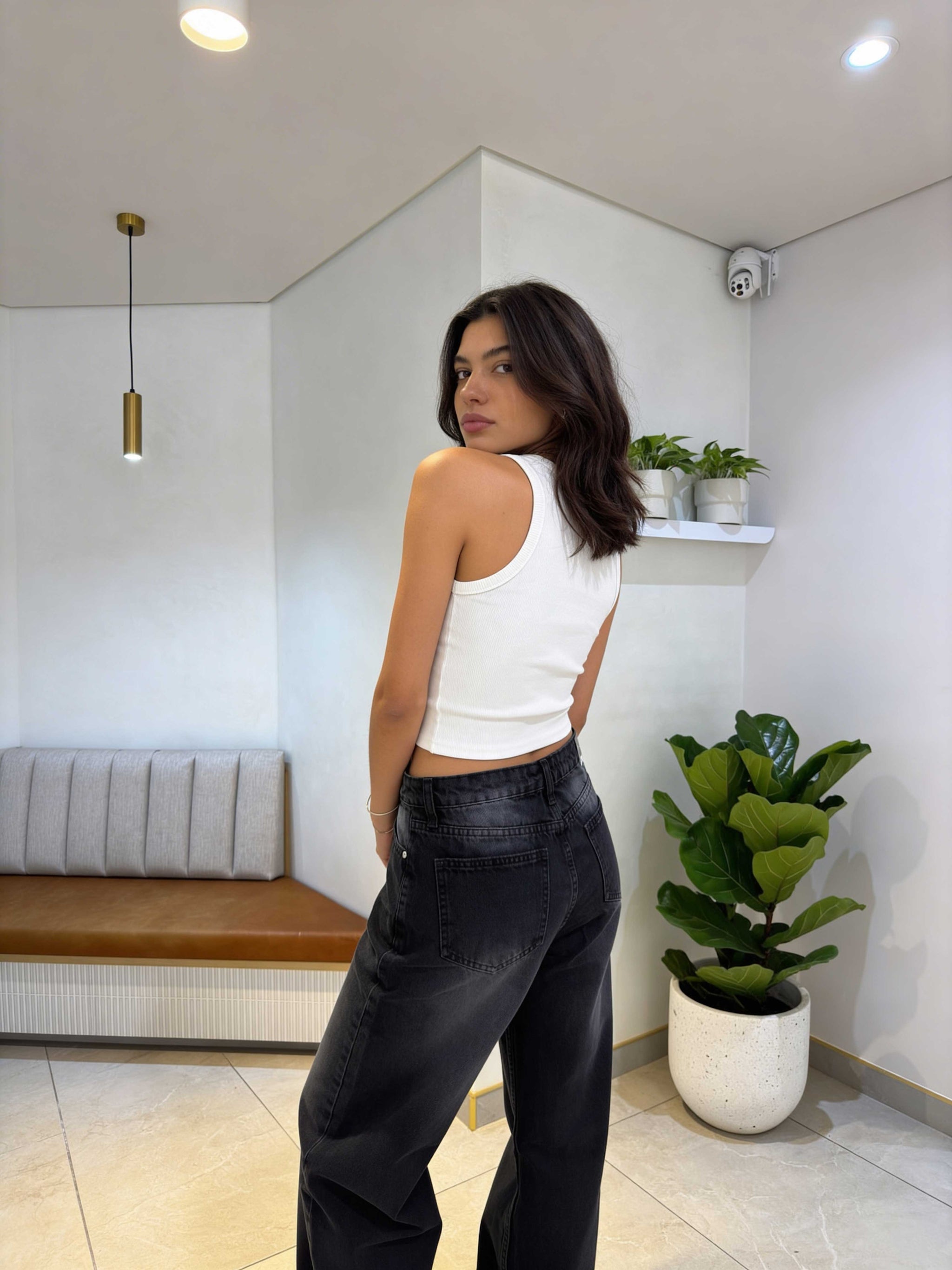 Baggy – High-Waist Washed Coal Black Jeans Baggy CIZARO - Cizaro Jeans