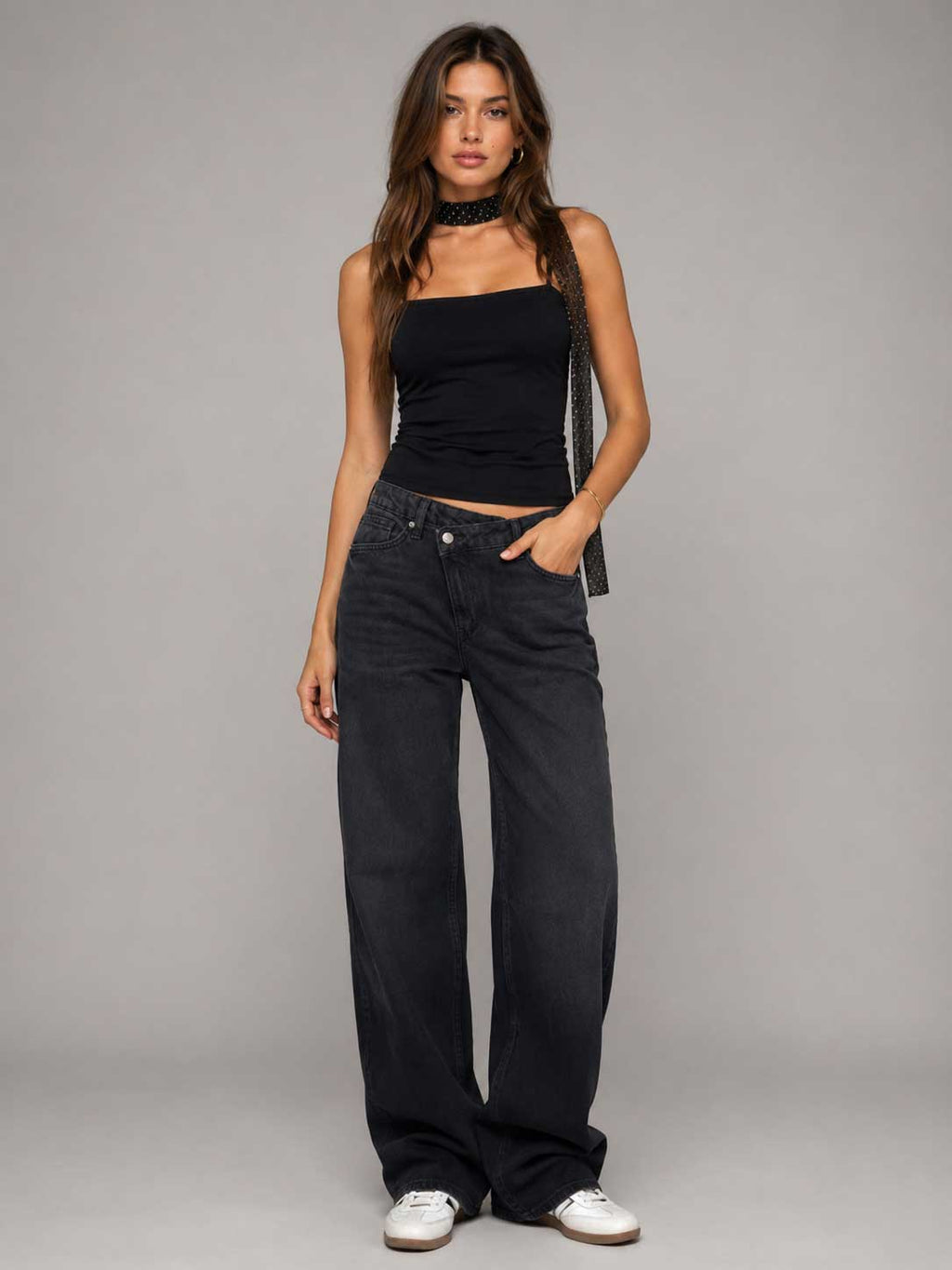 Crossover Baggy – Mid Rise Washed Black Jeans Baggy CIZARO - Cizaro Jeans