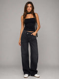 Crossover Baggy – Mid Rise Washed Black Jeans Baggy CIZARO - Cizaro Jeans