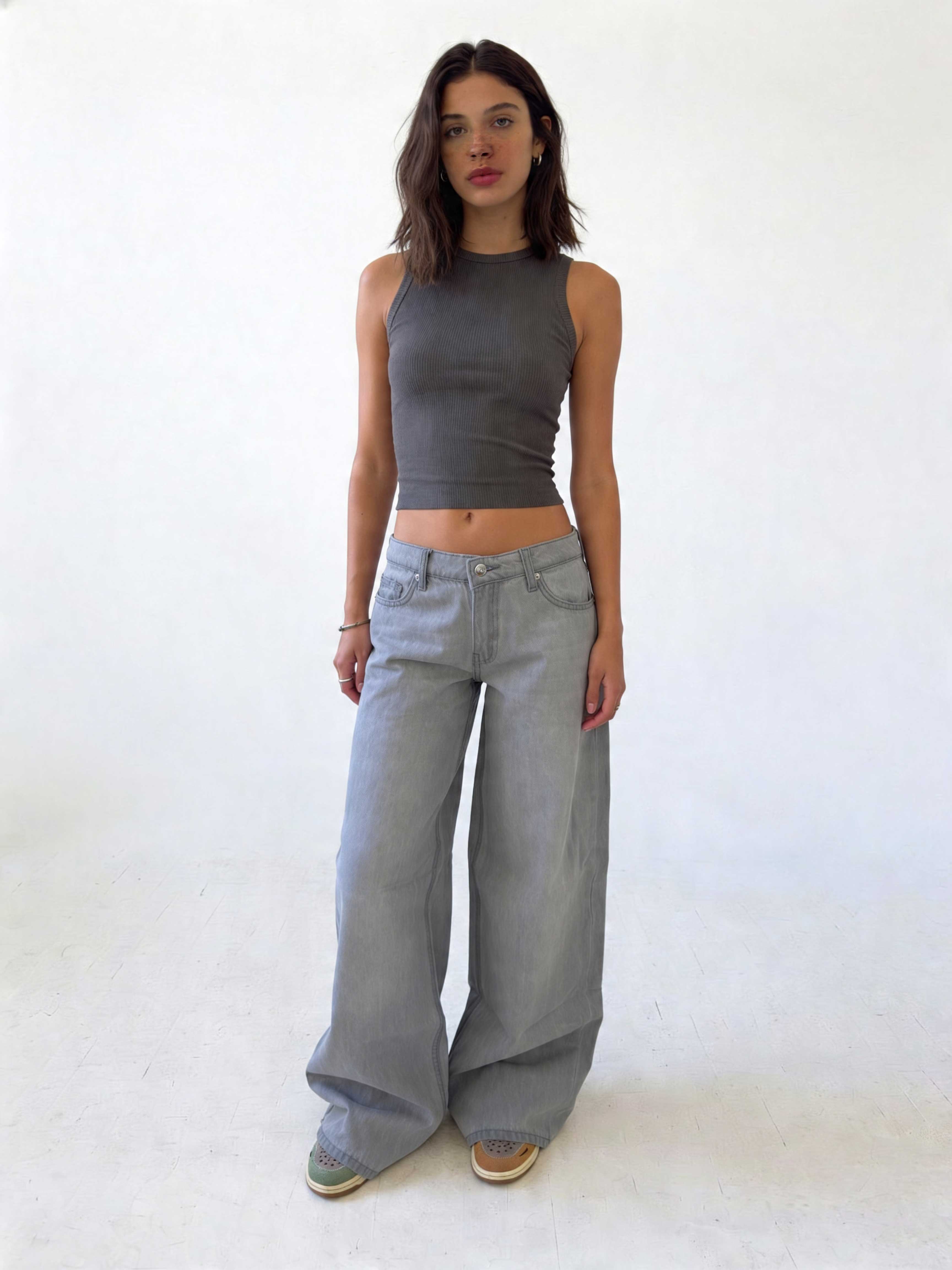 Baggy – Low-Waist Pale Grey Wash Jeans Baggy CIZARO - Cizaro Jeans