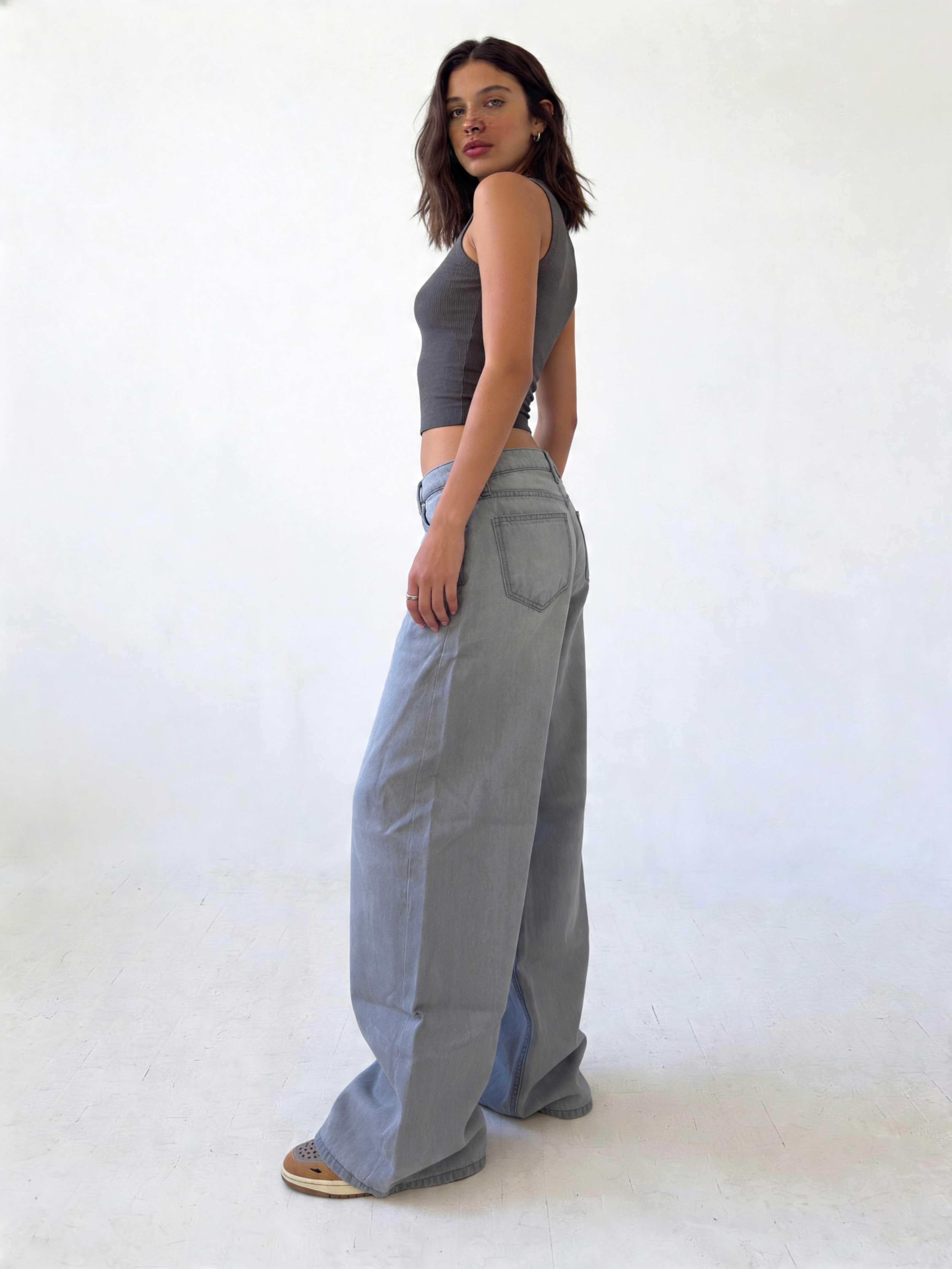 Baggy – Low-Waist Pale Grey Wash Jeans Baggy CIZARO - Cizaro Jeans