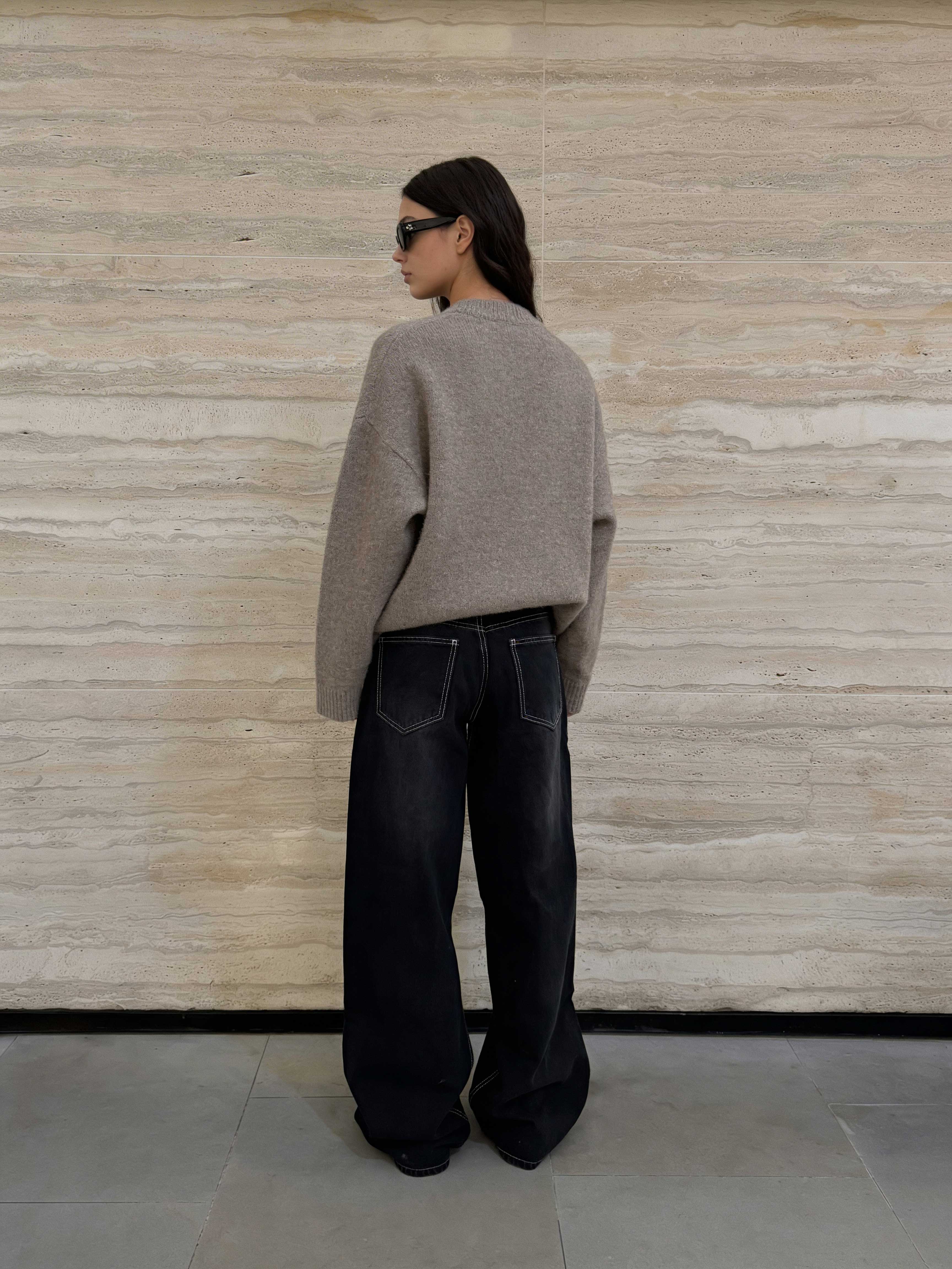 Baggy – Low-Waist Charcoal Black Jeans Baggy CIZARO - Cizaro Jeans