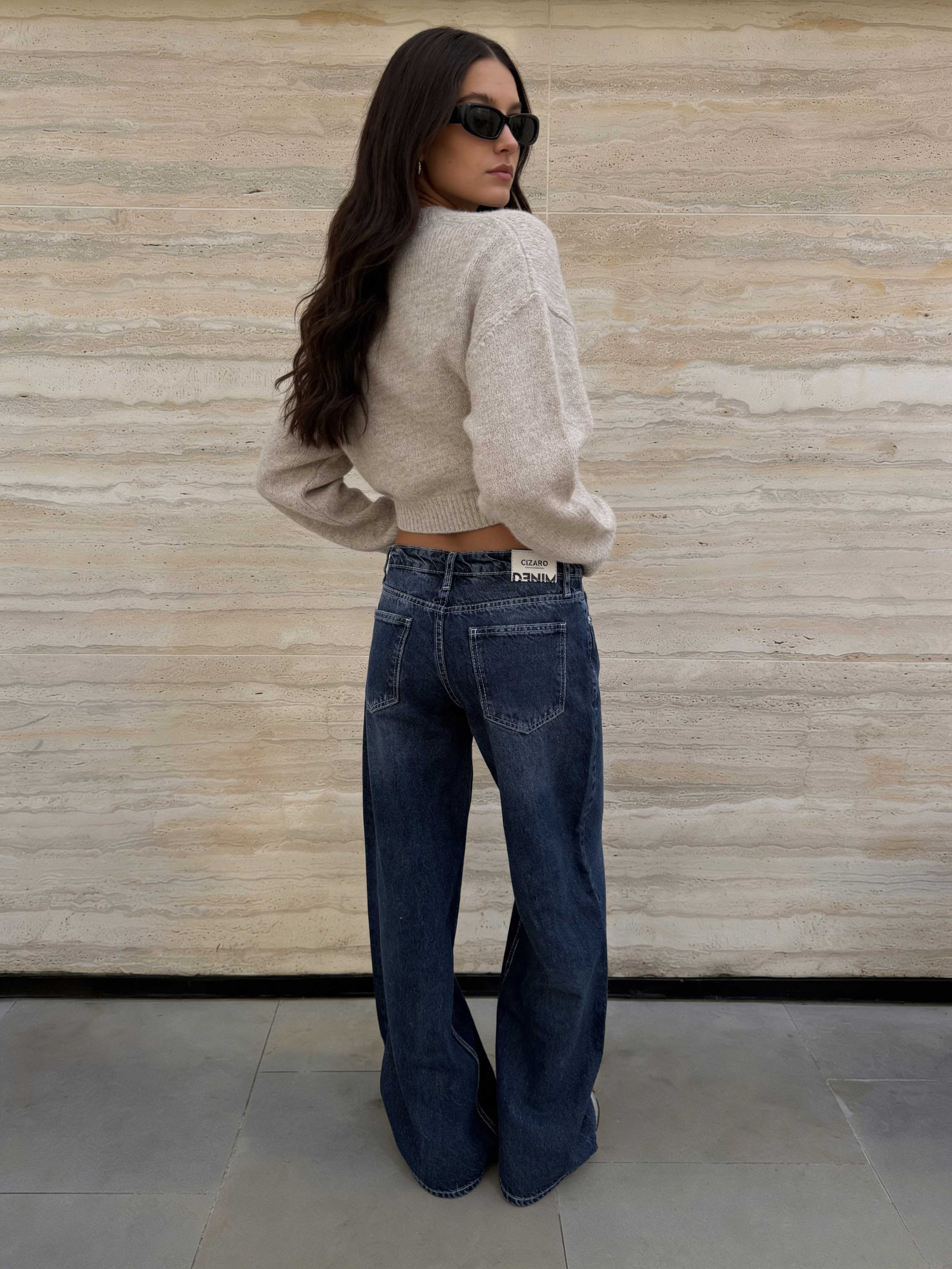 Baggy – Low-Waist Deep Ocean Blue Jeans Baggy CIZARO - Cizaro Jeans