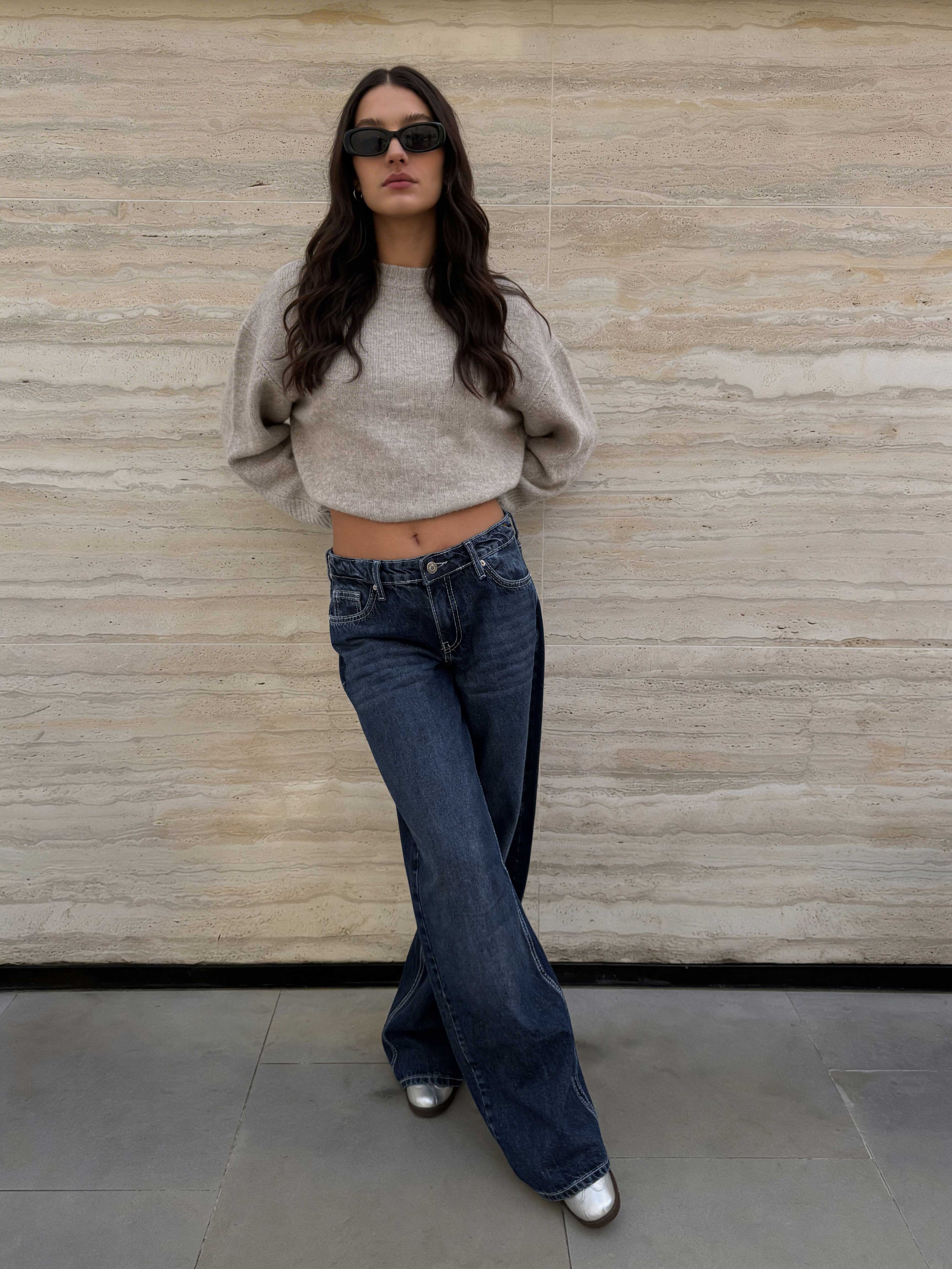 Baggy – Low-Waist Deep Ocean Blue Jeans