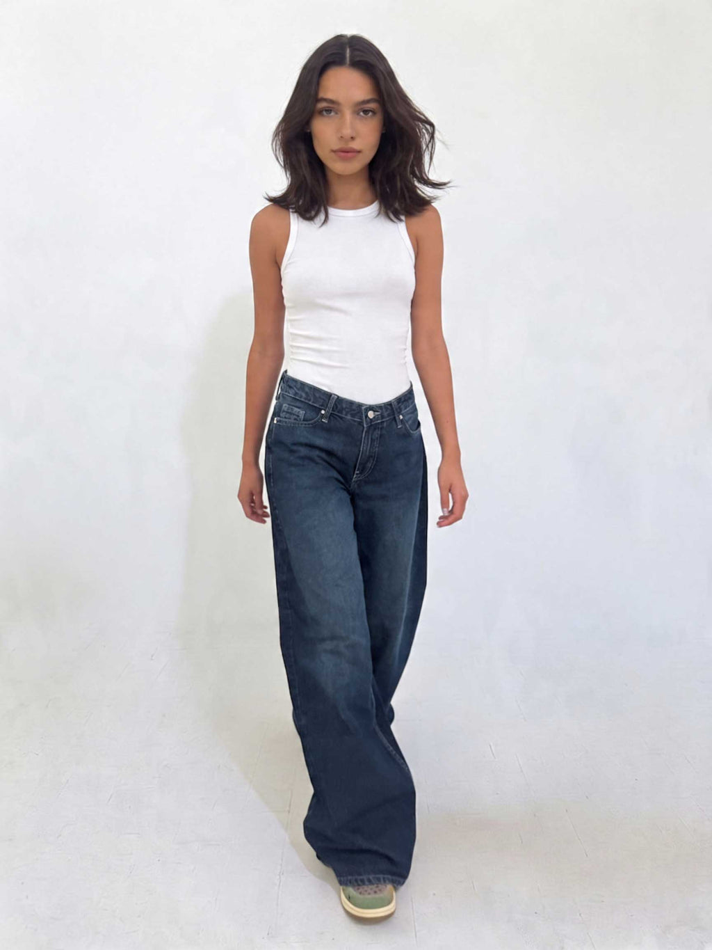 Loose Baggy – Mid-Waist Deep Vintage Blue Jeans Loose Baggy - Baggy CIZARO - Cizaro Jeans