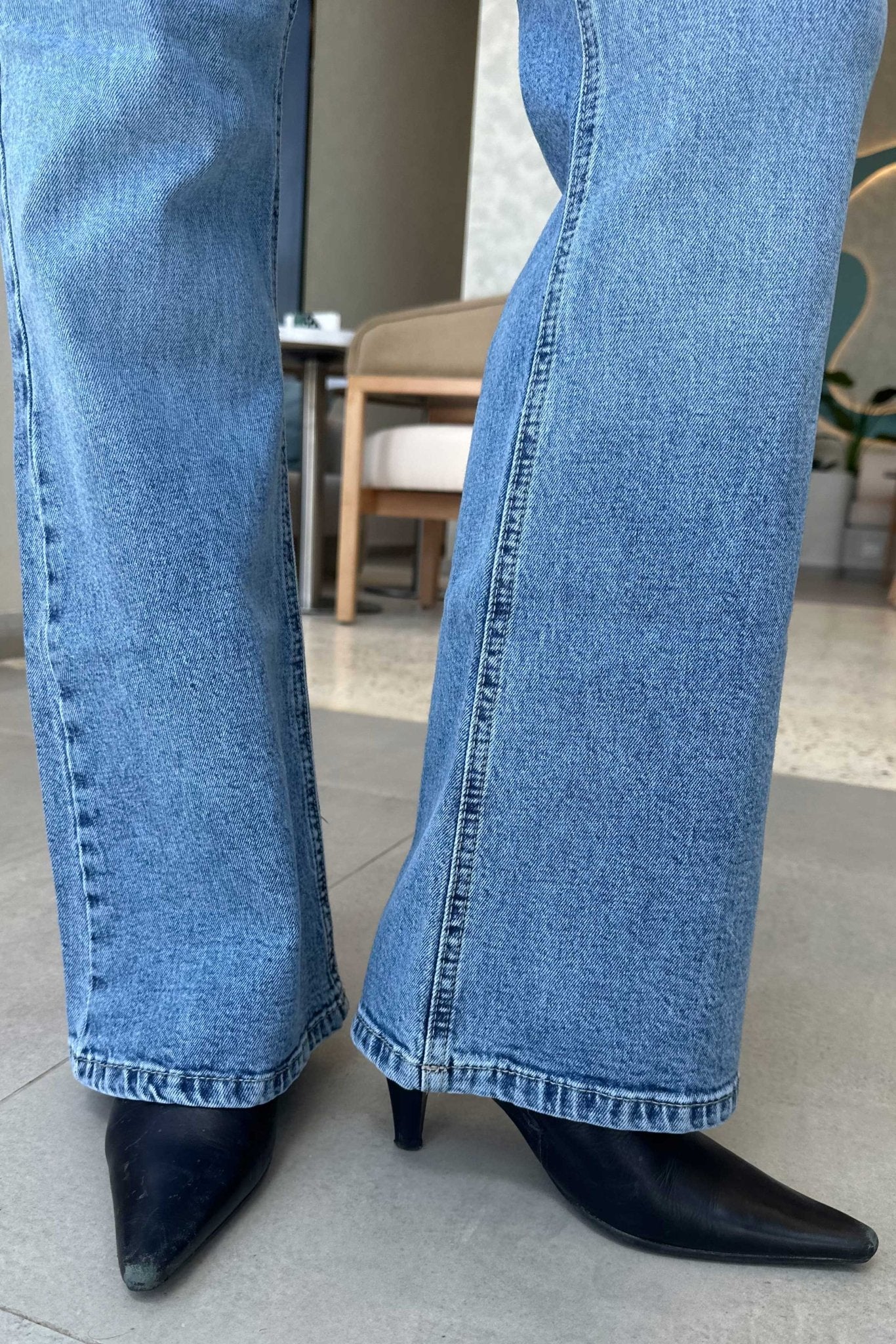 Boot Cut - Medium Blue Jeans Flare CIZARO - Cizaro Jeans
