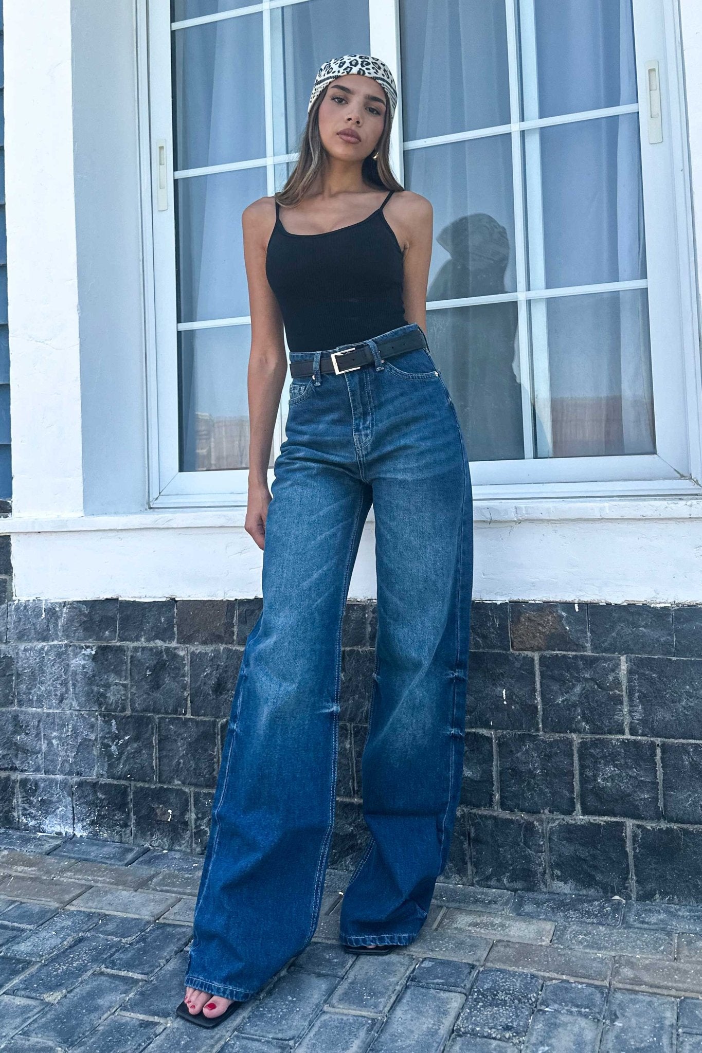 Baggy - High-Waist Deep Vintage Green Jeans Baggy CIZARO - Cizaro Jeans