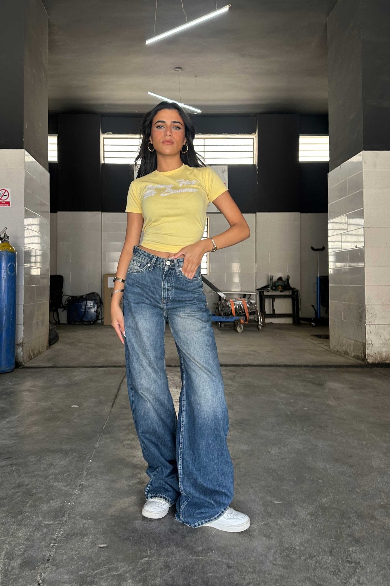 Flex Waist Baggy - High-Waist Vintage Blue Jeans flex waist baggy CIZARO - Cizaro Jeans