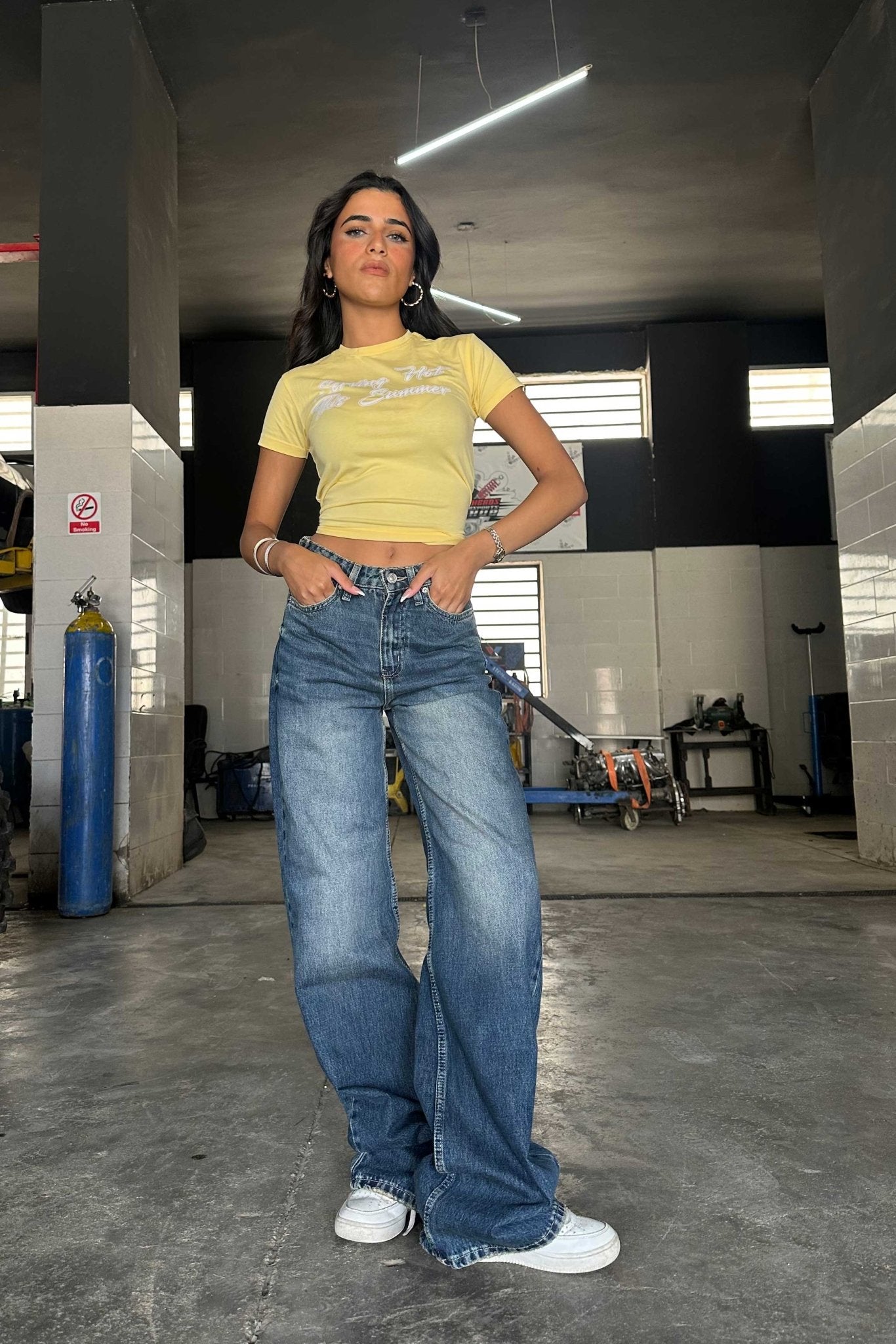 Flex Waist Baggy - High-Waist Vintage Blue Jeans flex waist baggy CIZARO - Cizaro Jeans