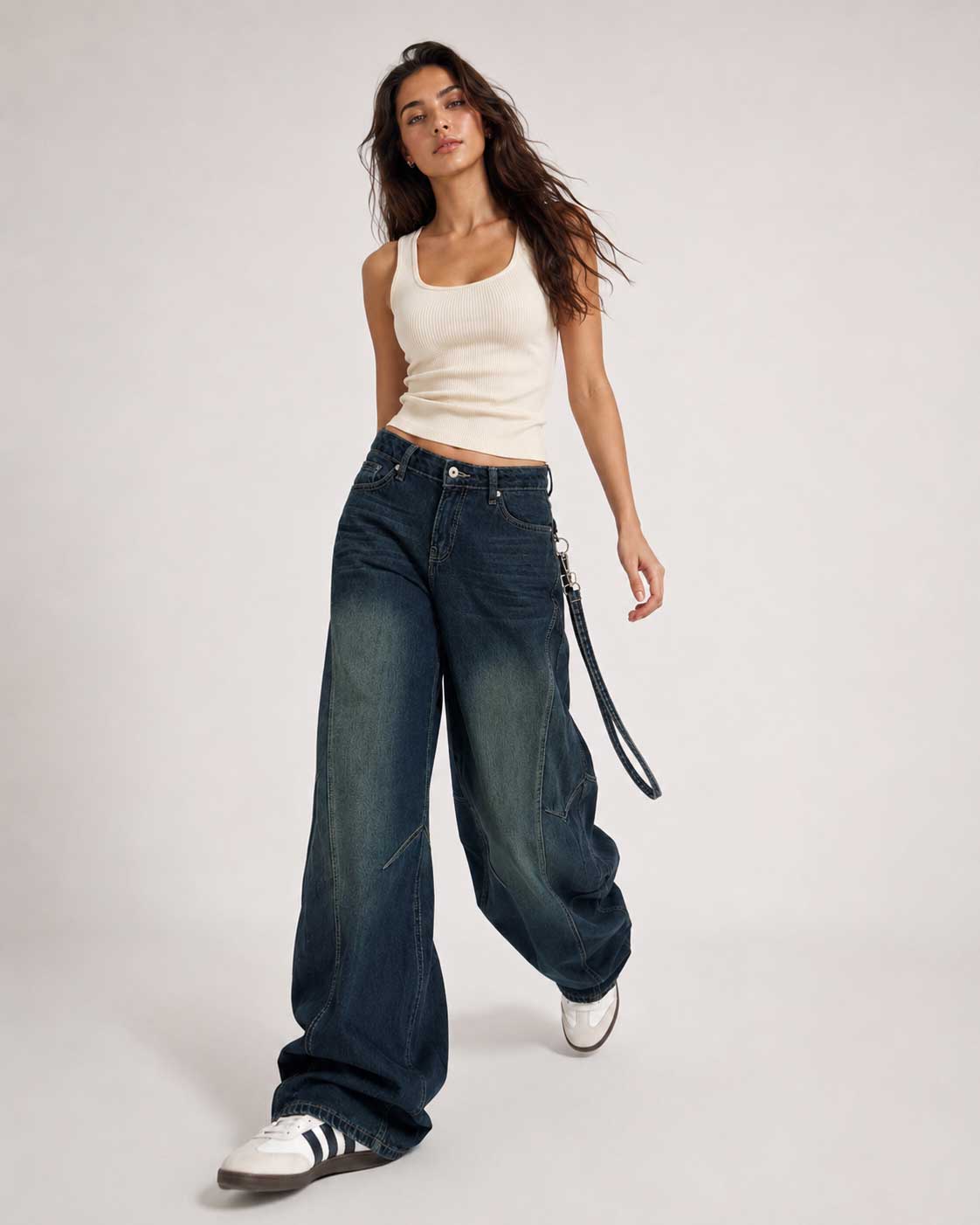 Pocket Baggy Low-Waist Deep Vintage Green Jeans Baggy CIZARO - Cizaro Jeans