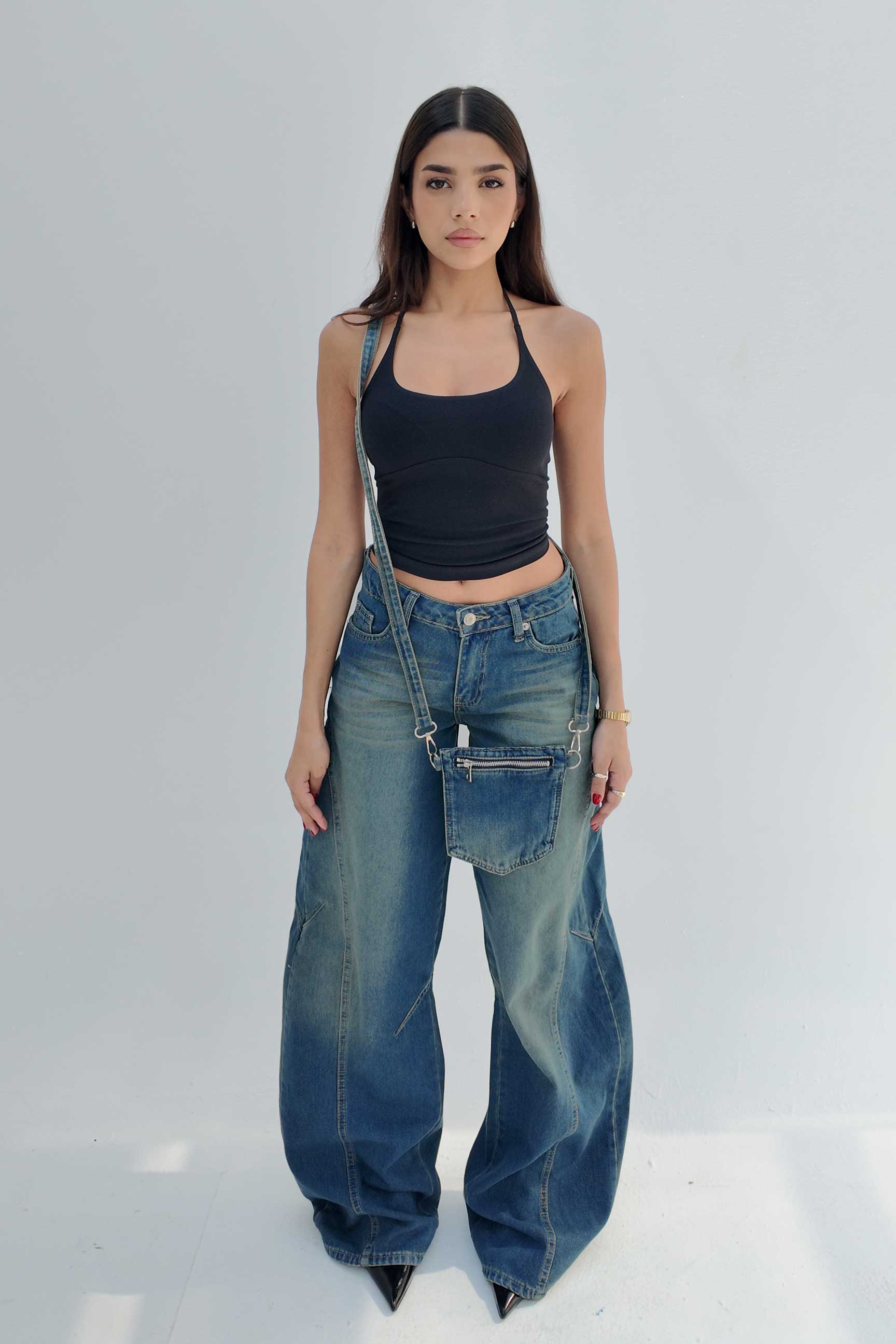 Baggy – Low-Waist Vintage Blue Jeans Baggy CIZARO - Cizaro Jeans