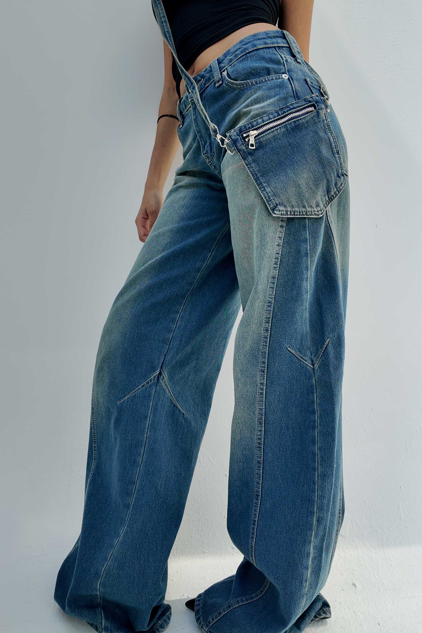 Baggy – Low-Waist Vintage Blue Jeans Baggy CIZARO - Cizaro Jeans