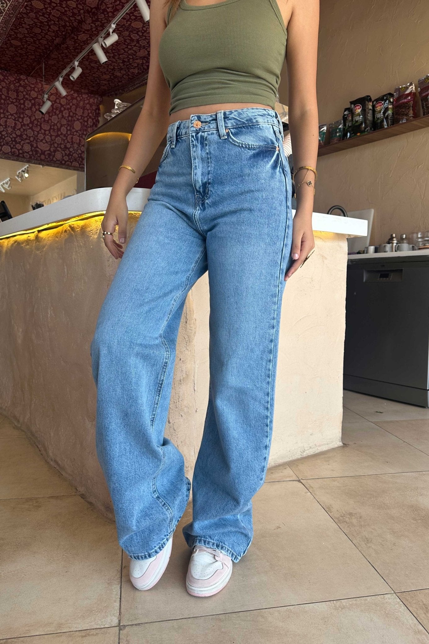 Baggy - High-Waist Chill Wave Blue Jeans baggy CIZARO - Cizaro Jeans