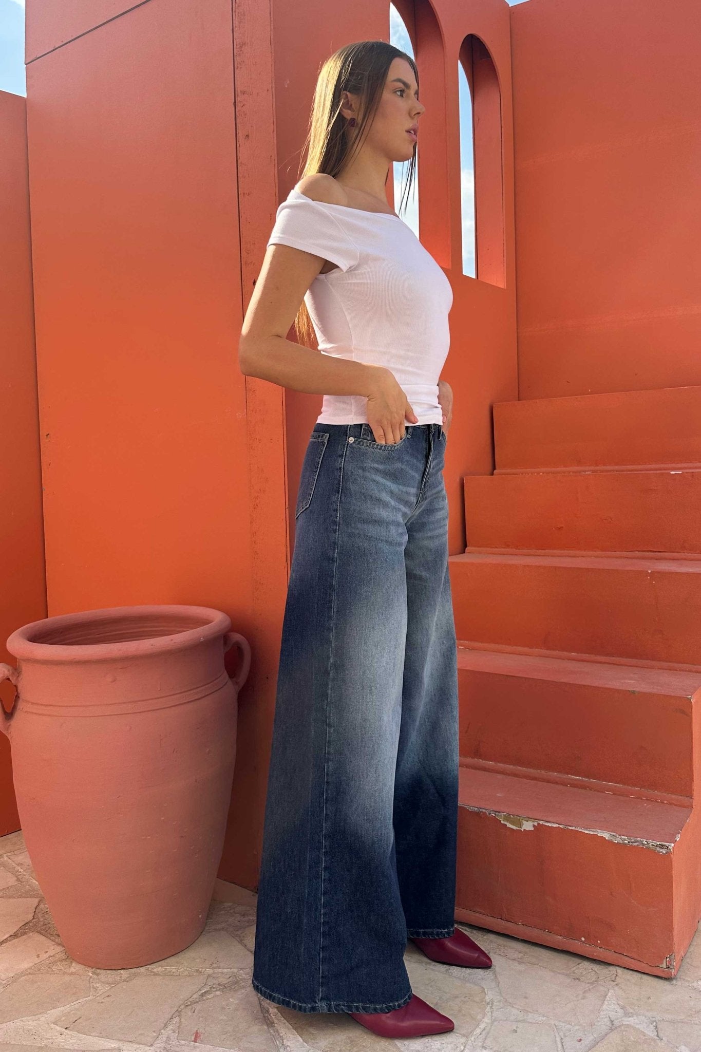 Loose Baggy – Mid Rise Faded Vintage Blue Jeans Baggy CIZARO - Cizaro Jeans