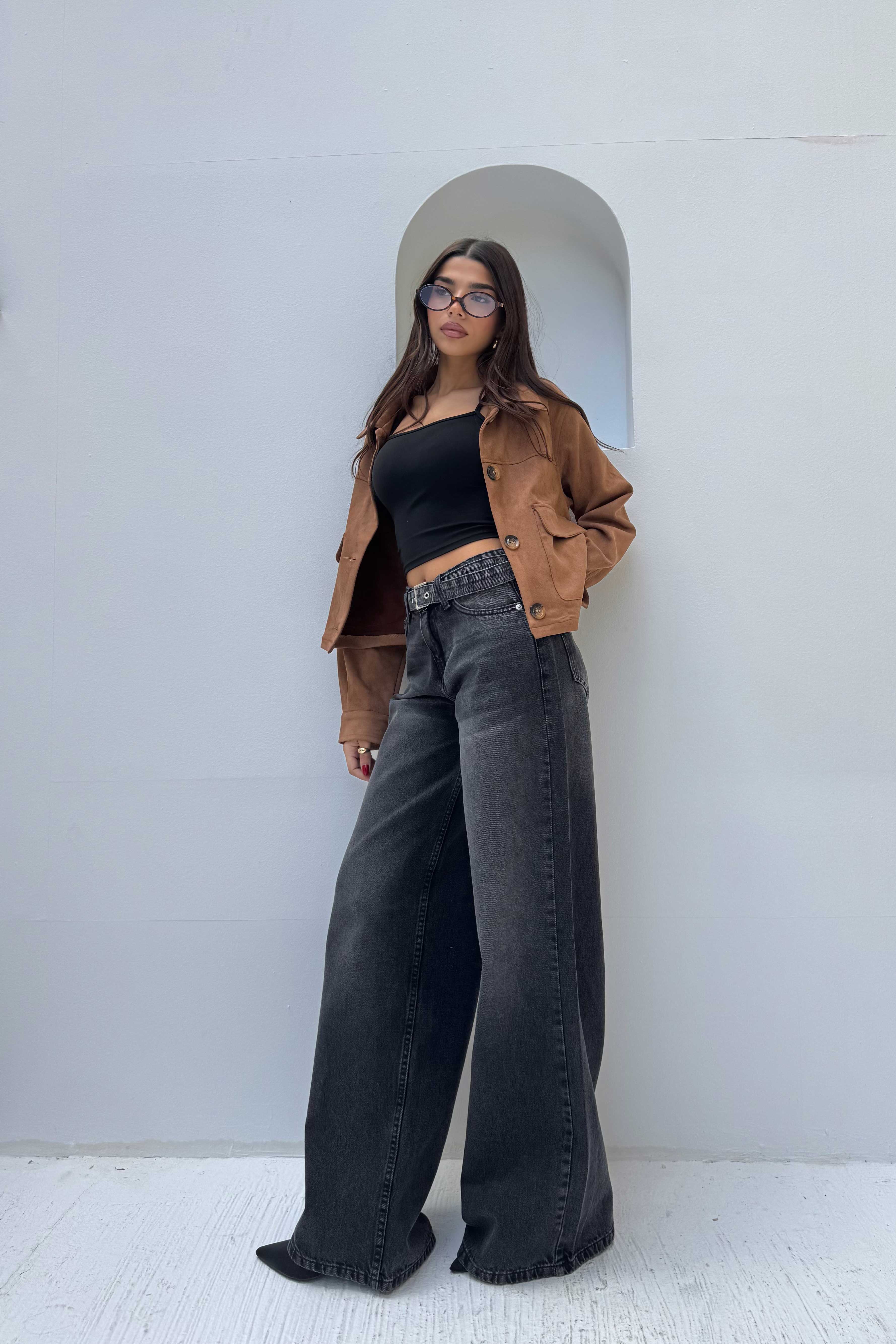 Super Baggy – Mid-Rise Washed Black Jeans Super Baggy CIZARO - Cizaro Jeans