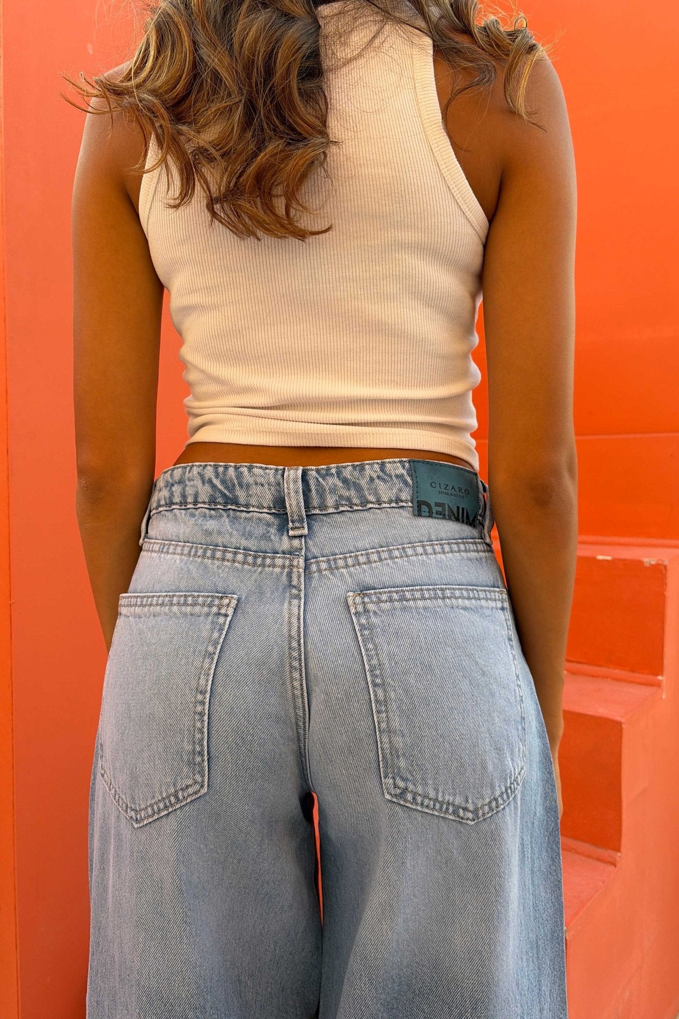 Loose Baggy – Mid Rise Bright Blue Jeans Baggy CIZARO - Cizaro Jeans