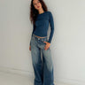 Loose Baggy – Mid Rise Faded Vintage Blue Jeans
