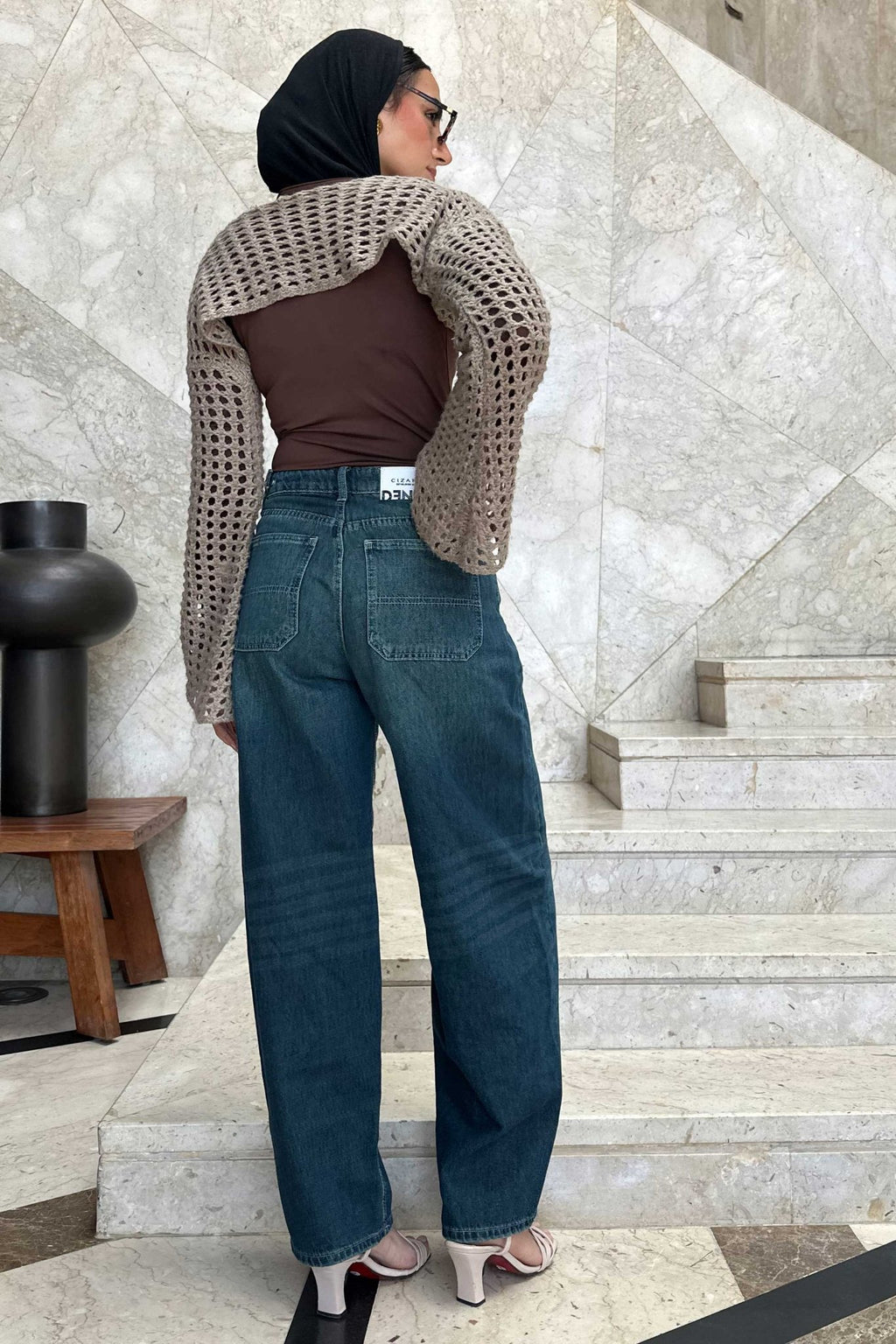 Skater - Flex Waist Deep Vintage Green Jeans Skater CIZARO - Cizaro Jeans