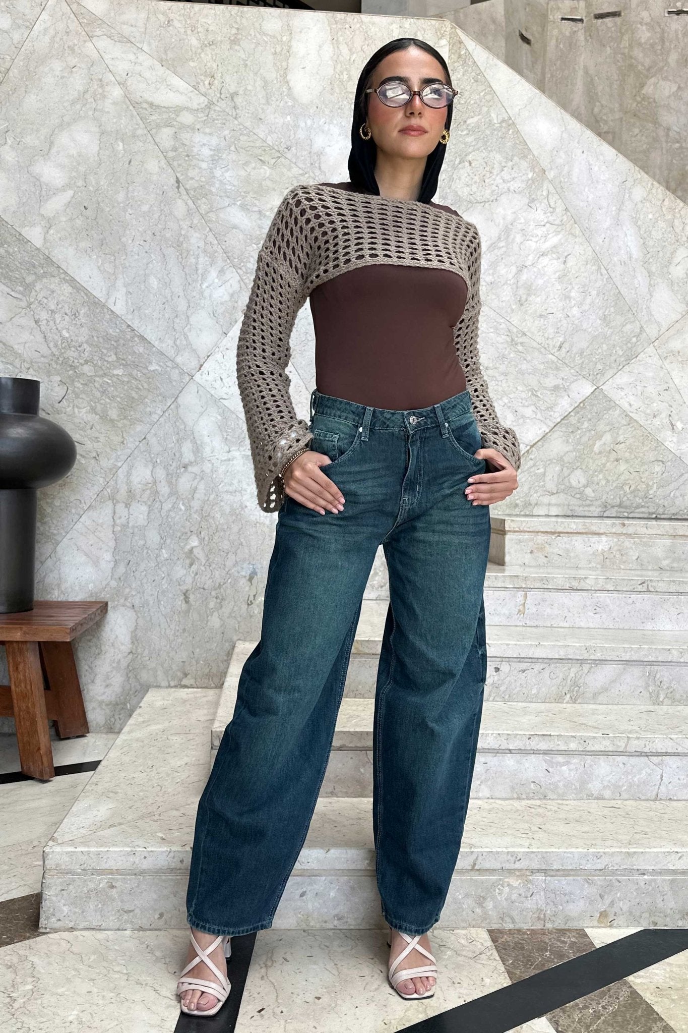Skater - Flex Waist Deep Vintage Green Jeans Skater CIZARO - Cizaro Jeans