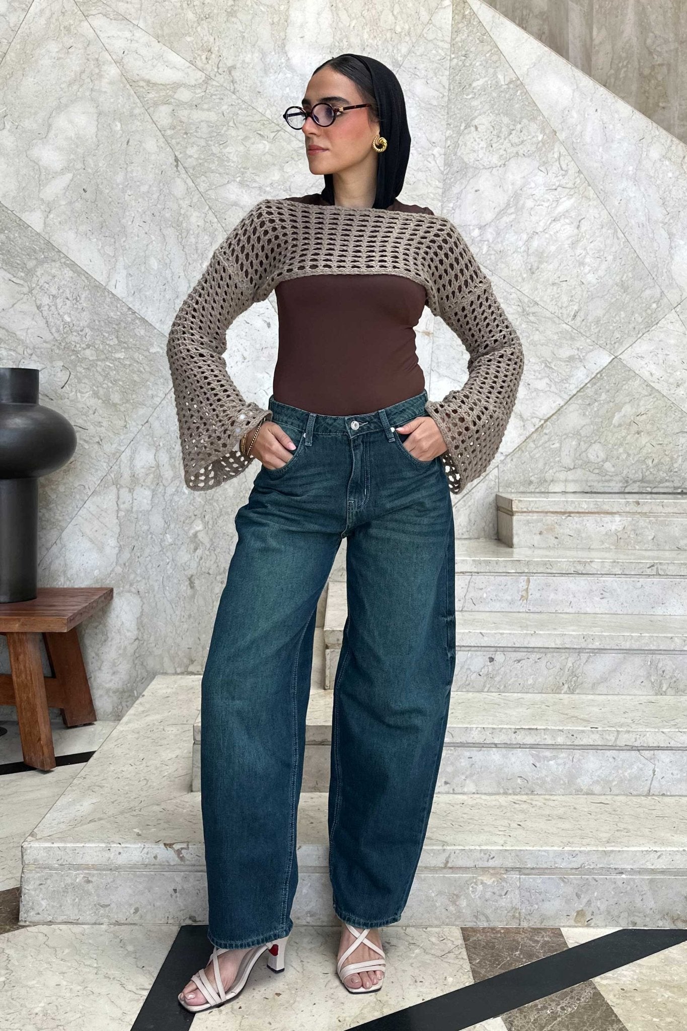 Skater - Flex Waist Deep Vintage Green Jeans barrel flex weaist CIZARO - Cizaro Jeans