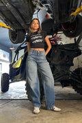 Flex Waist Barrel Fit - Mid Vintage blue Flare CIZARO - Cizaro Jeans