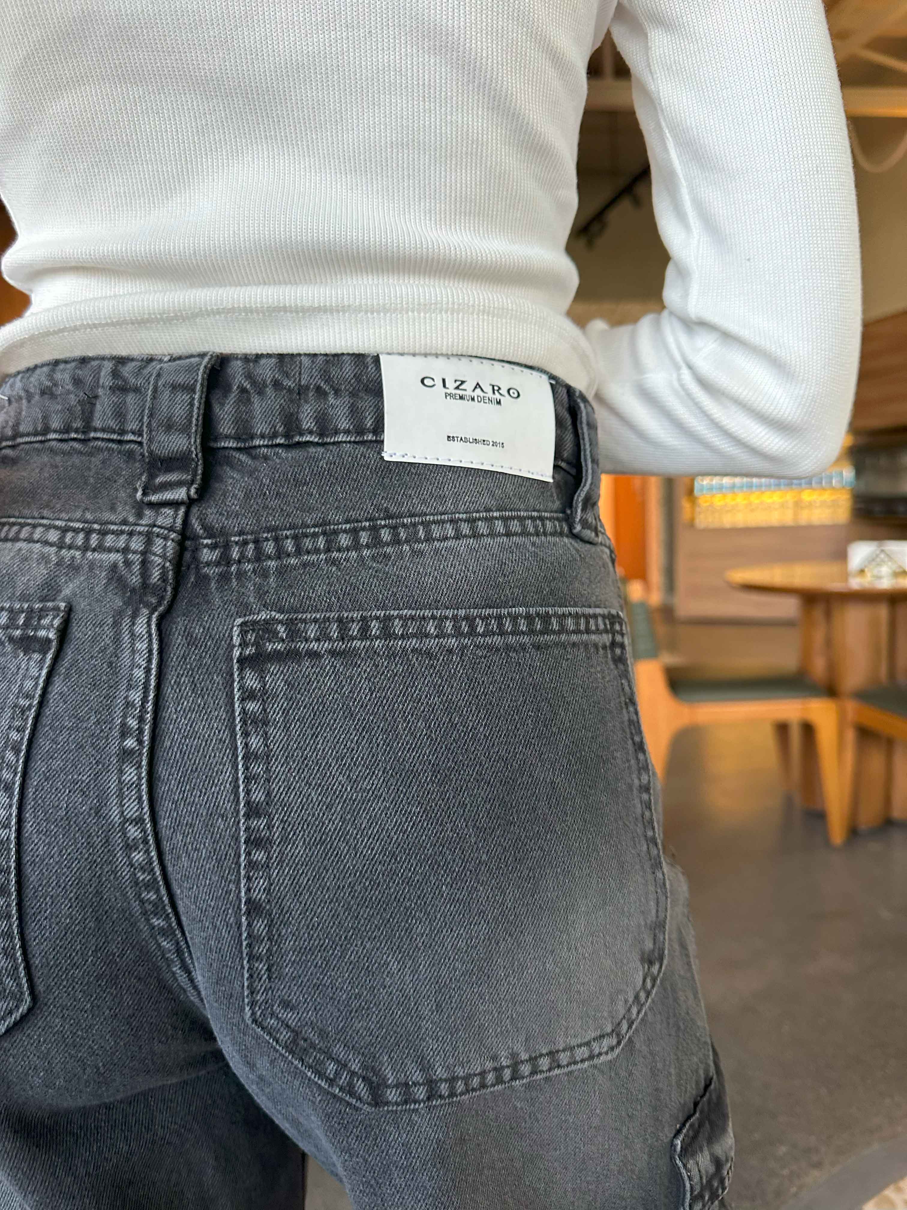 Cargo - Acid Grey Multi Pockets Jeans.