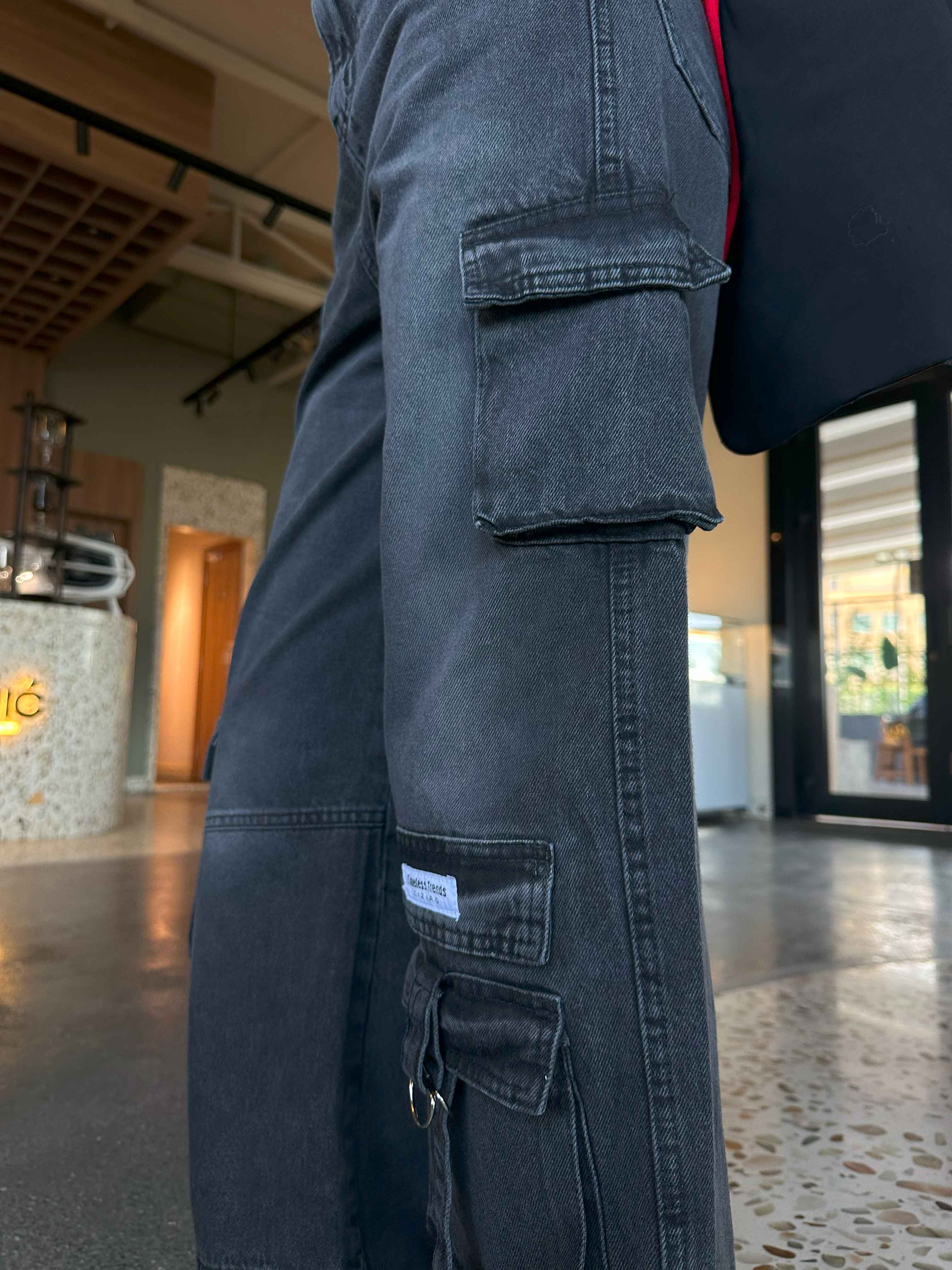 Cargo - Acid Grey Multi Pockets Jeans.