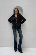 Flare – Mid-Rise Deep Vintage Green Jeans Flare CIZARO - Cizaro Jeans