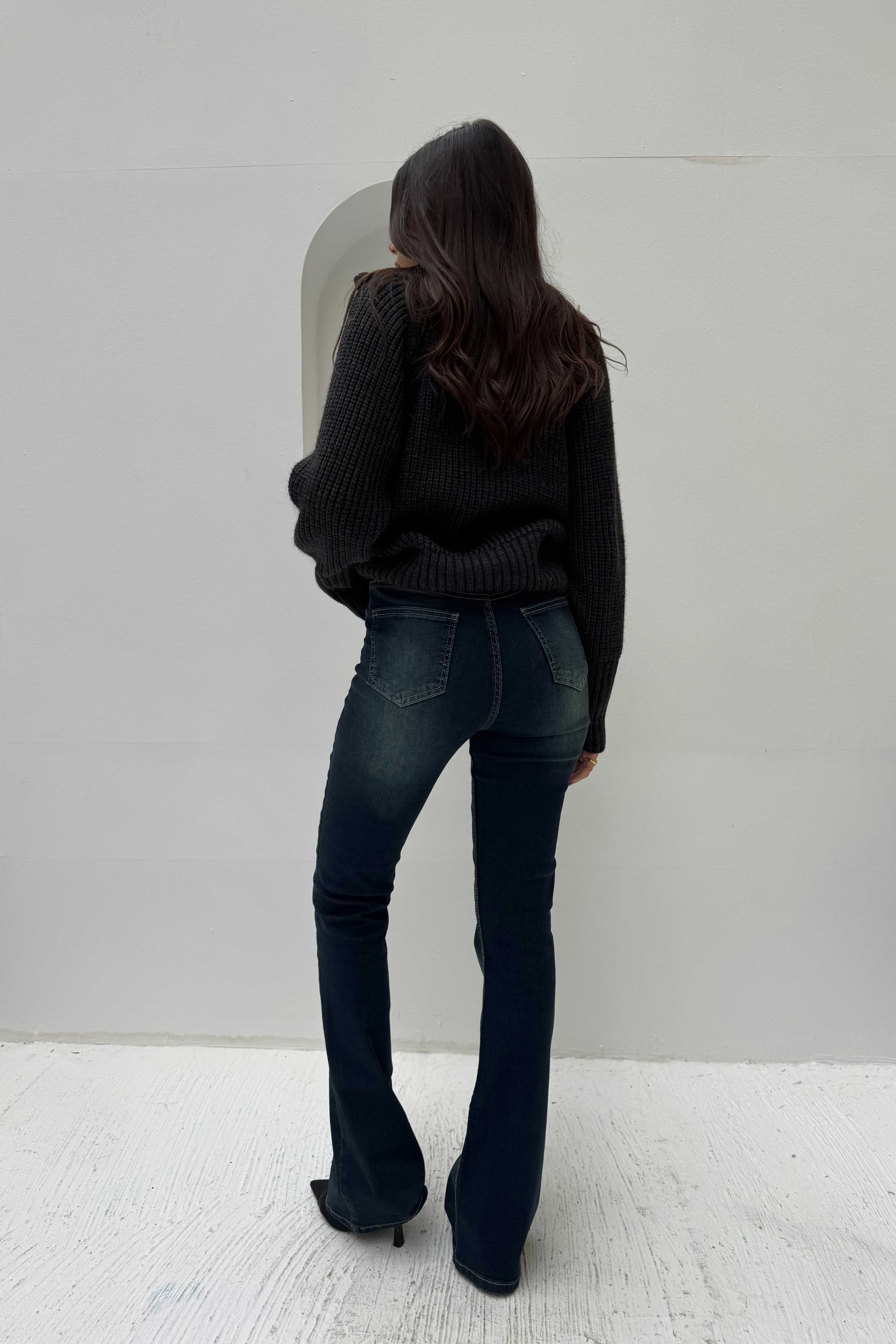 Flare – Mid-Rise Deep Vintage Green Jeans Flare CIZARO - Cizaro Jeans