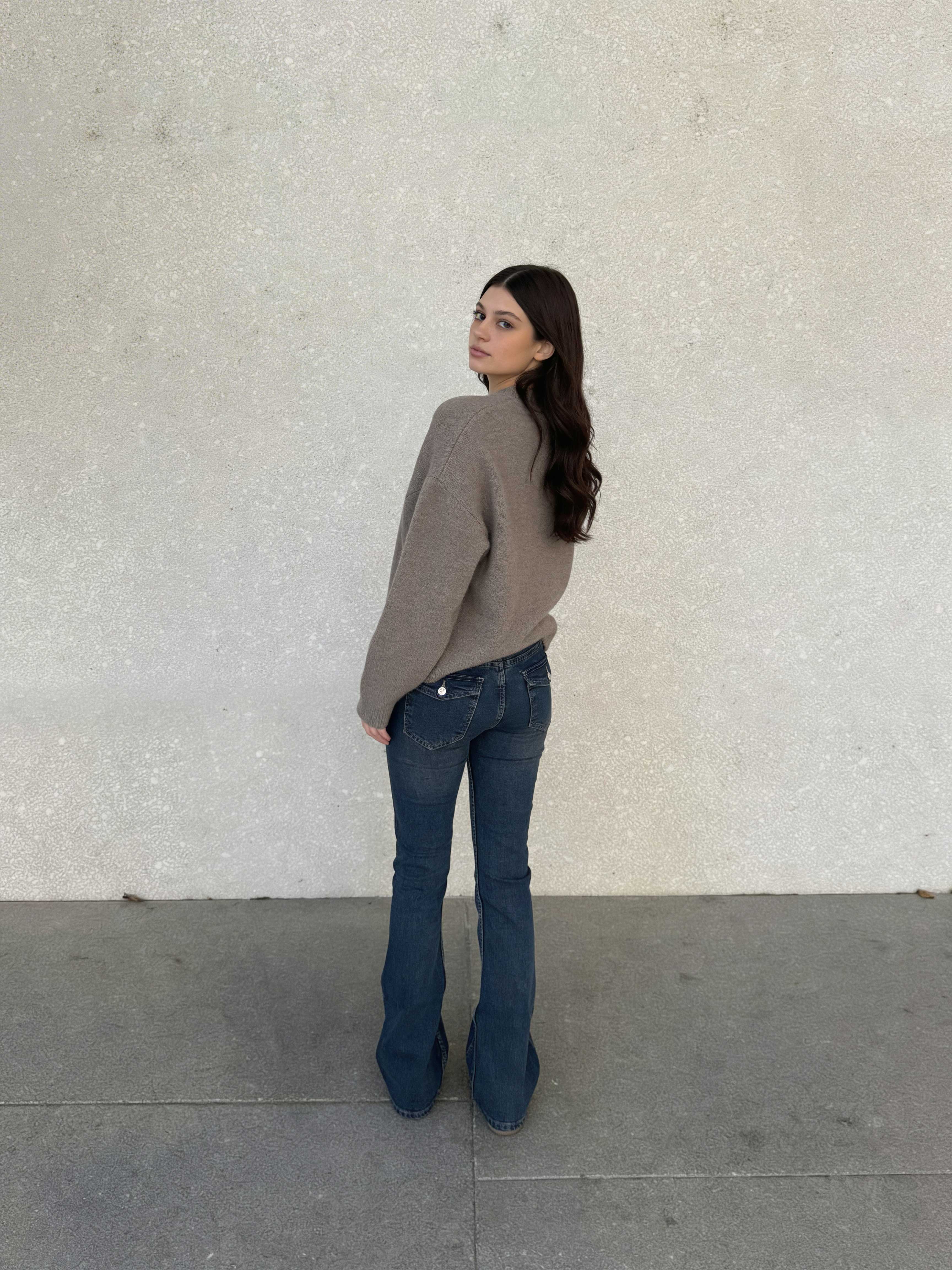 Retro Flare – Low-Waist Vintage Blue Jeans Flare CIZARO - Cizaro Jeans