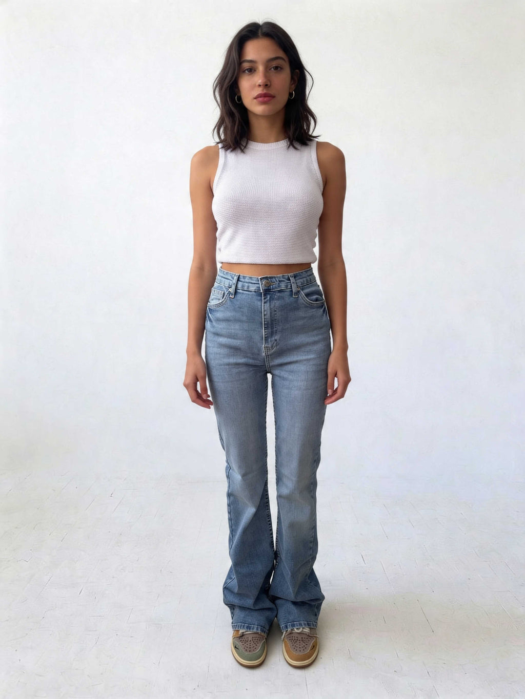 Flare – High-Waist Coastal Washed Blue Jeans Flare CIZARO - Cizaro Jeans